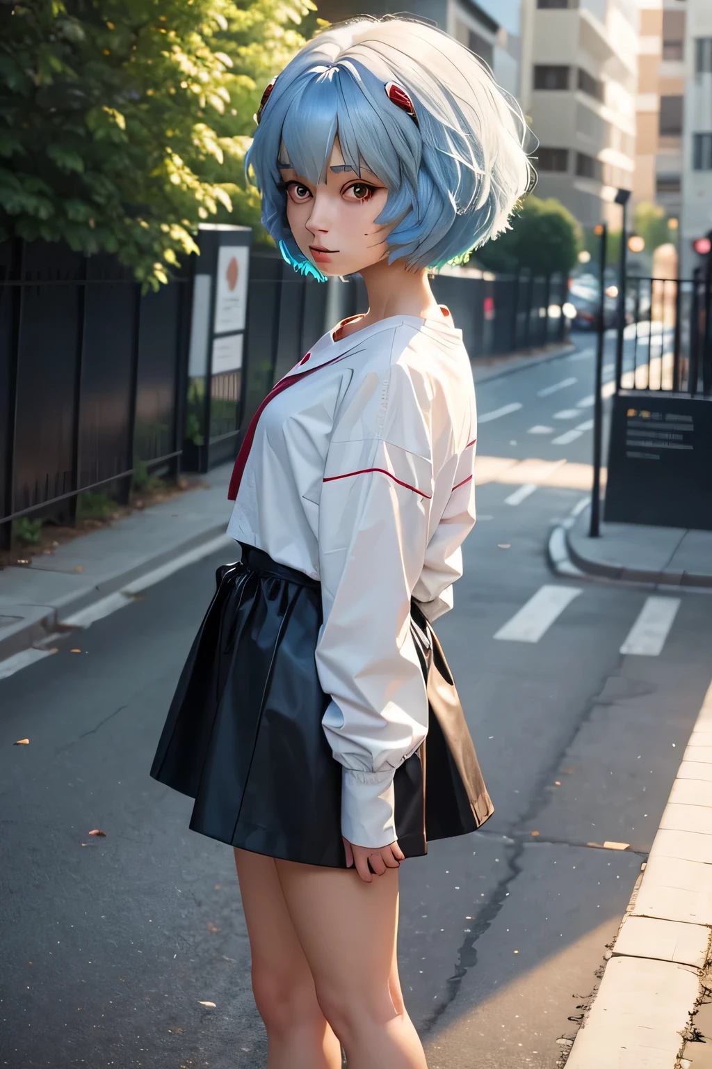 Portrait of Rei Ayanami with head and shoulders