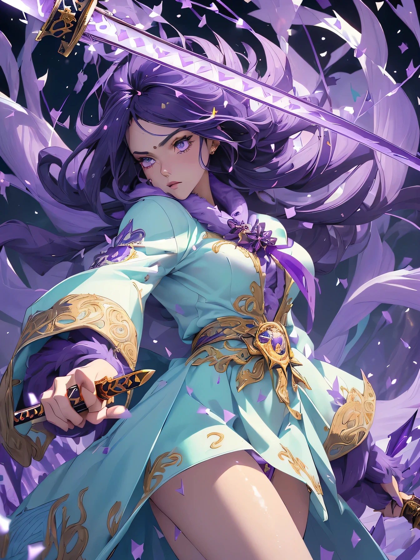 nsfw:1.1, high resolution:1.7, incredibly absurdres, kawaii:1, cute:1.5, hires.fix, incredibly fine illustration,8k,masterpiece:1.2,best quality, high quality, exquisite, beautiful, insanely detailed, intricate detailed, extremely detailed, Super Definition, ultra high res, Super Resolution, best aesthetic, ultra detailed:1.5, best quality, perfect face, detailed face, masterpiece:1.2, illustration:1.2, 8k cg wallpaper, stunning art,absurdres,octane render,ultra hires,
(((aqua fur coat, aqua fur coat outfit, wearing a ice dress:1.3,aqua winter coat))), ((ice dress,elegant ice dress)),(white gloves,white clothes,(((intricate outfit,intricate clothes,embroidered outfit,ornate outfit,embroidered clothes,ornate clothes))),(dynamic pose:1.0),embarrassed,(centered,scale to fit dimensions,Rule of thirds),((snowy pine forest)),winter,1girl, (kunoichi:1.2), black hair,(wide eyes:1.4,big green eyes,enchanting bright eyes studded with gold and silver dust,wet crystal eyes),(finely detailed beautiful eyes),shinylips,lean body,waist slender,leg slender,ninja,,torn clothes,broken clothes,(((pussy))), kupaa,show off pussy,((spread pussy)),(embarrassed), (gauntlet:1.2), (greave:1.2), (gaiter:1.2), (purple flame:1.5), (purple fire:1.5), (holding purple flame sword:1.5), (holding white energy sword:1.3), (black flame katana:1.3), (swing a white flame sword:1.3),
battle,fight,(action pose: 1.4),(vengeful spirit come's attack), (vs vengeful spirit),(purple confetti:1.5),(cave),tentacles,dungeon,(dutch angle)