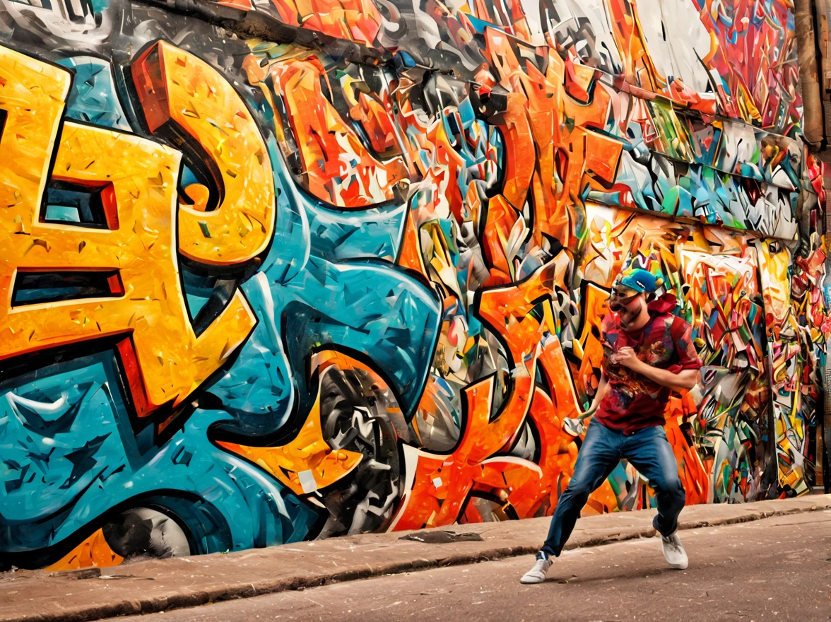 best quality,highres,ultra-detailed,graffiti comics,comic book style,streets,urban art, colorful, bold lines, vibrant colors, street culture, spray paint, graffiti artists, characters in action, dynamic poses, expressive faces, detailed backgrounds, cityscape, colorful murals, street art movement, graphic storytelling