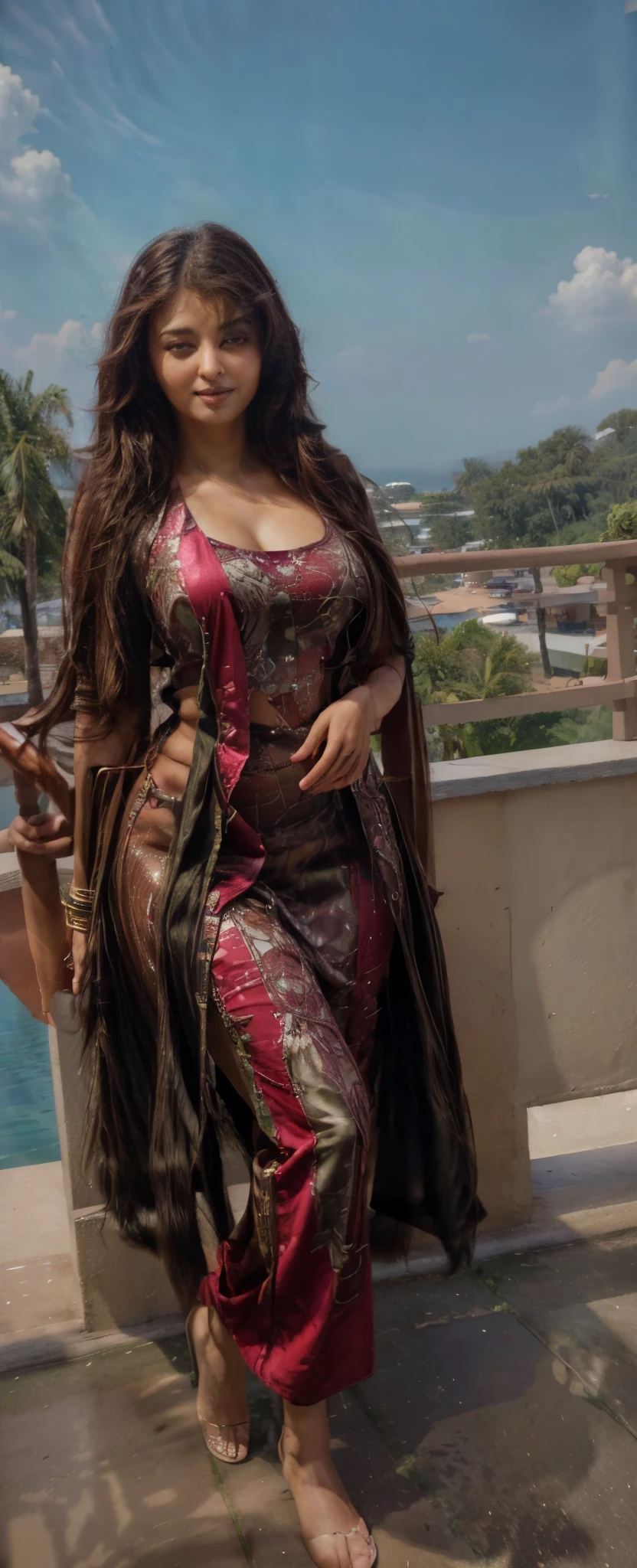 ((Masterpiece)), ((ultra-high resolution)), Aishwarya rai, thick figure, skinny waist and thick hips, long straight hair,fair skin, seductive pose, cute smile, wearing patiala kurti and salwaar, hot and sexy, big , thick thighs, slim waist,