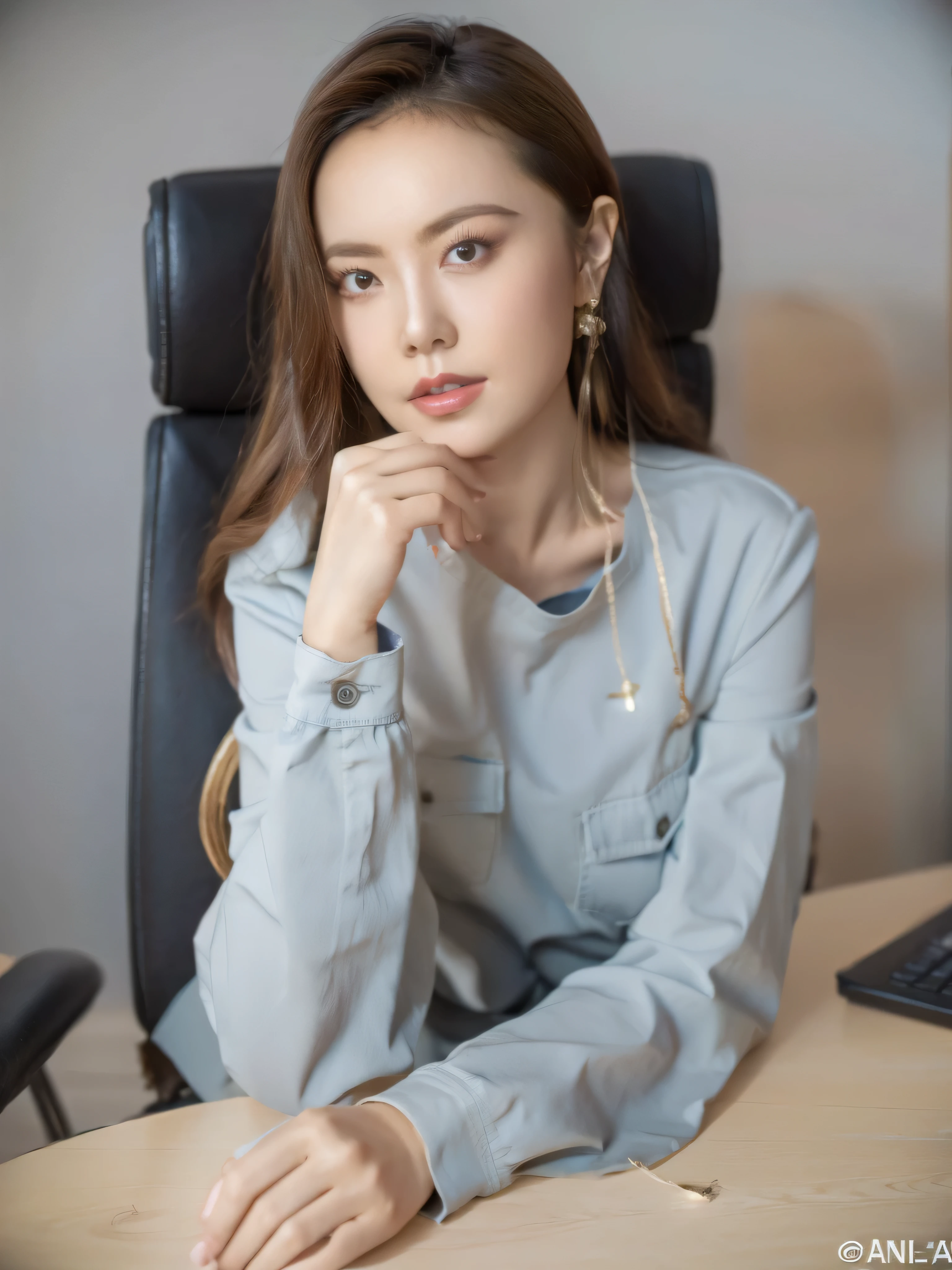 Brunette sitting at desk，Holding chin in hand, Victoria Gavrilenko, Alexander Waliszewska, Olga Buzova, olya bossak, John shouted, Moleksandra Shasriwa, Valentine&#39;s Day&#39;s Day Shuffle, Anastasia Ovchinnikova, magdalena more often, Alina Ivanchenko