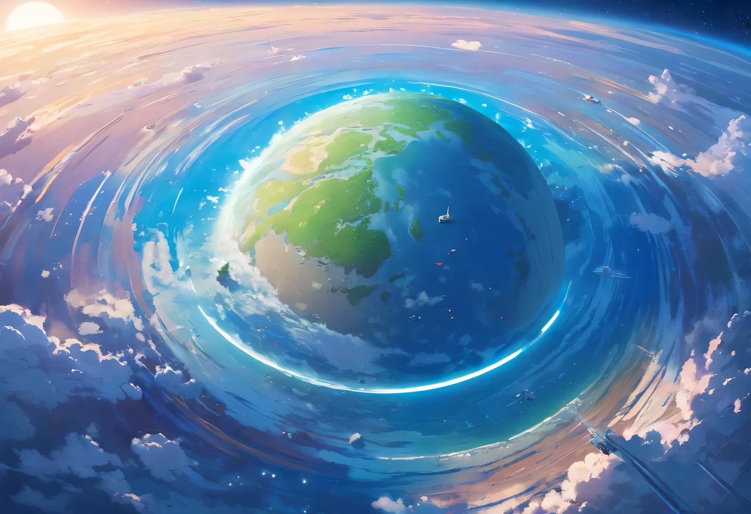 Blue Earth seen from the lunar surface、masterpiece、realistic、No people allowed