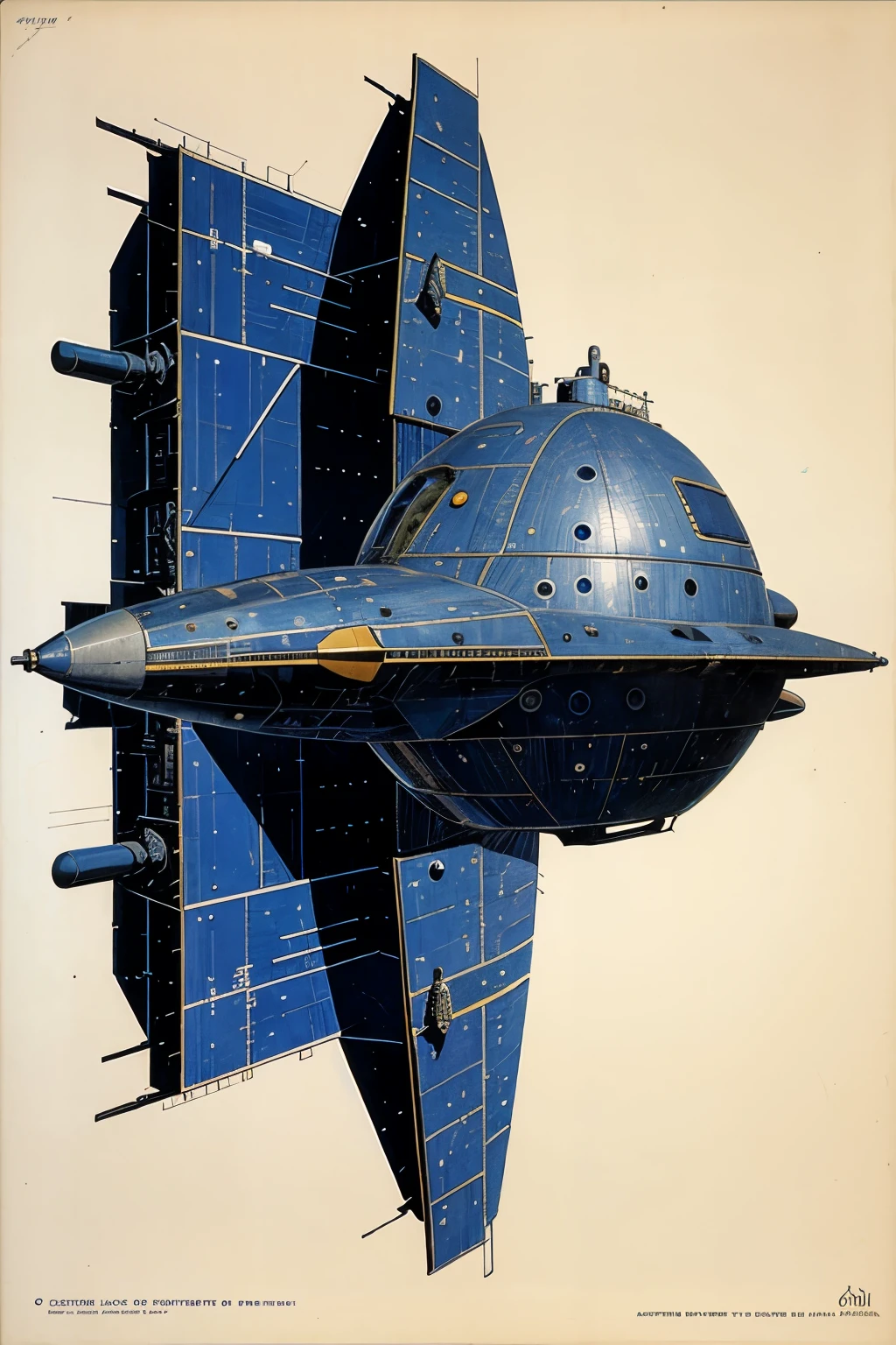 Hyperion, big spacecraft, drawing by Jean Giraud.