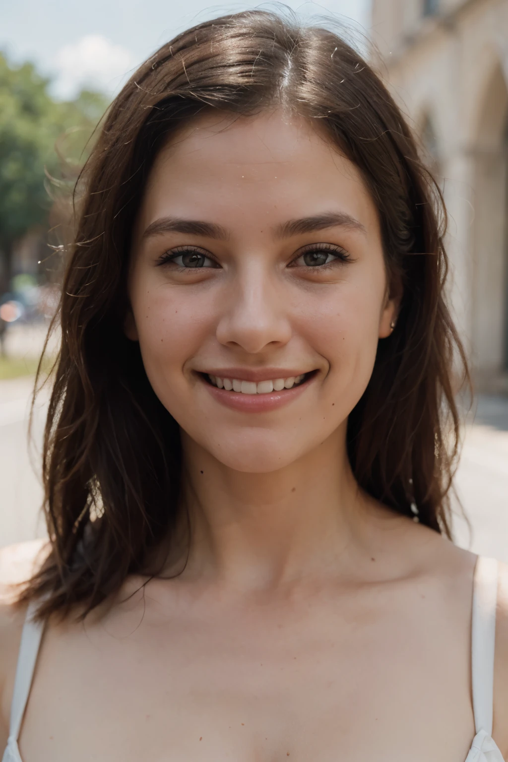 (close-up, editorial photograph of a 28 year old woman), face close up (highly detailed face:1.4) (smile:1.8) (background sun on face, subsurface scattering, jolly, private study:1.OV, by lee jeffries, nikon d850, film stock photograph ,4 kodak portra 400 ,camera f1.6 lens ,rich colors ,worst realistic ,lifelike texture, provencal lighting , cinestill 800,