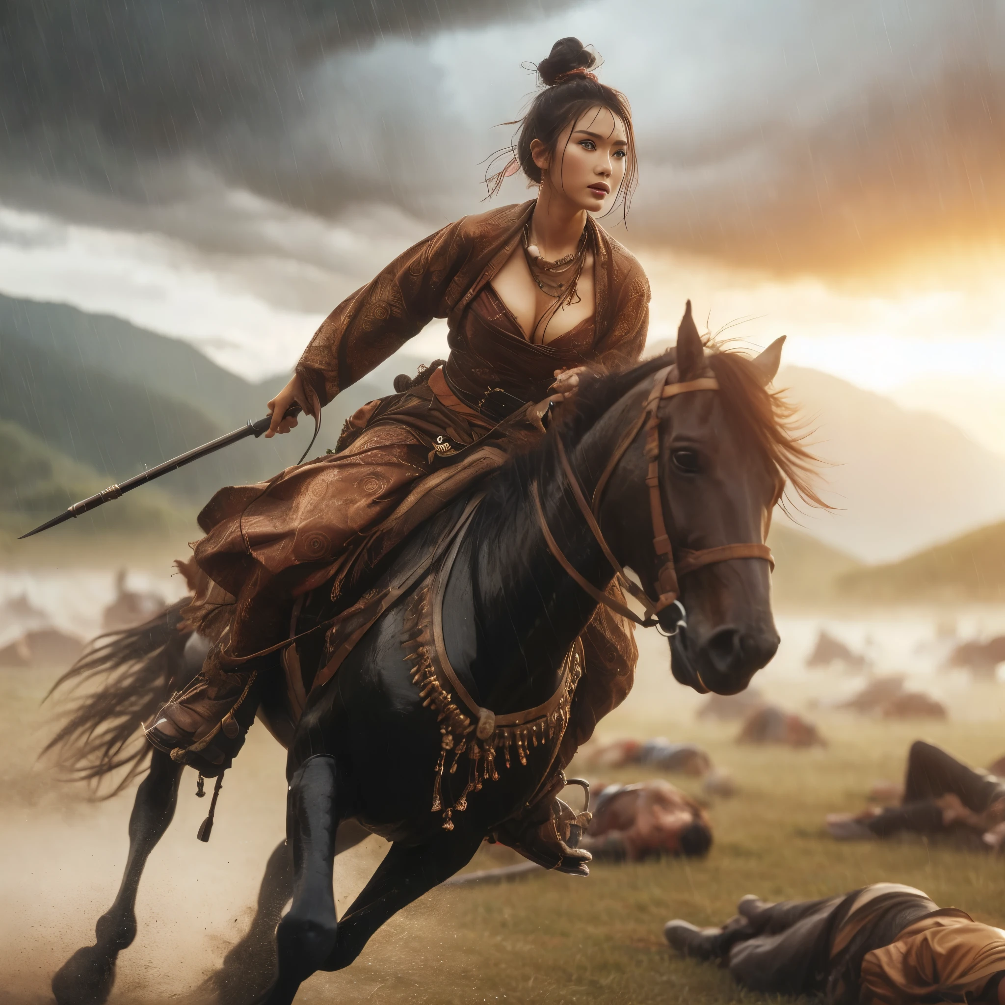 young Indonesian beautiful woman warrior