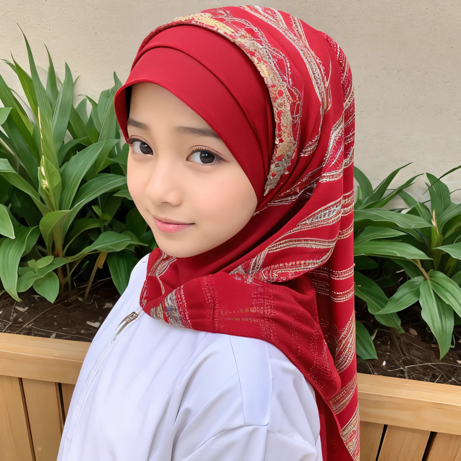 1 cewe cantik memake hodie merah memake jilbab.ada tulisan wastiah  1cowo ganteng memake hodie merah ada tulisan miskun 