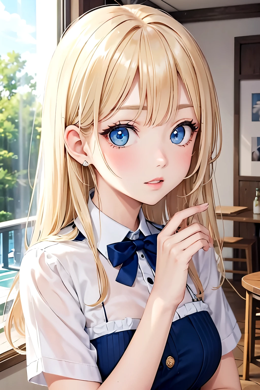 Blonde blue-eyed girl