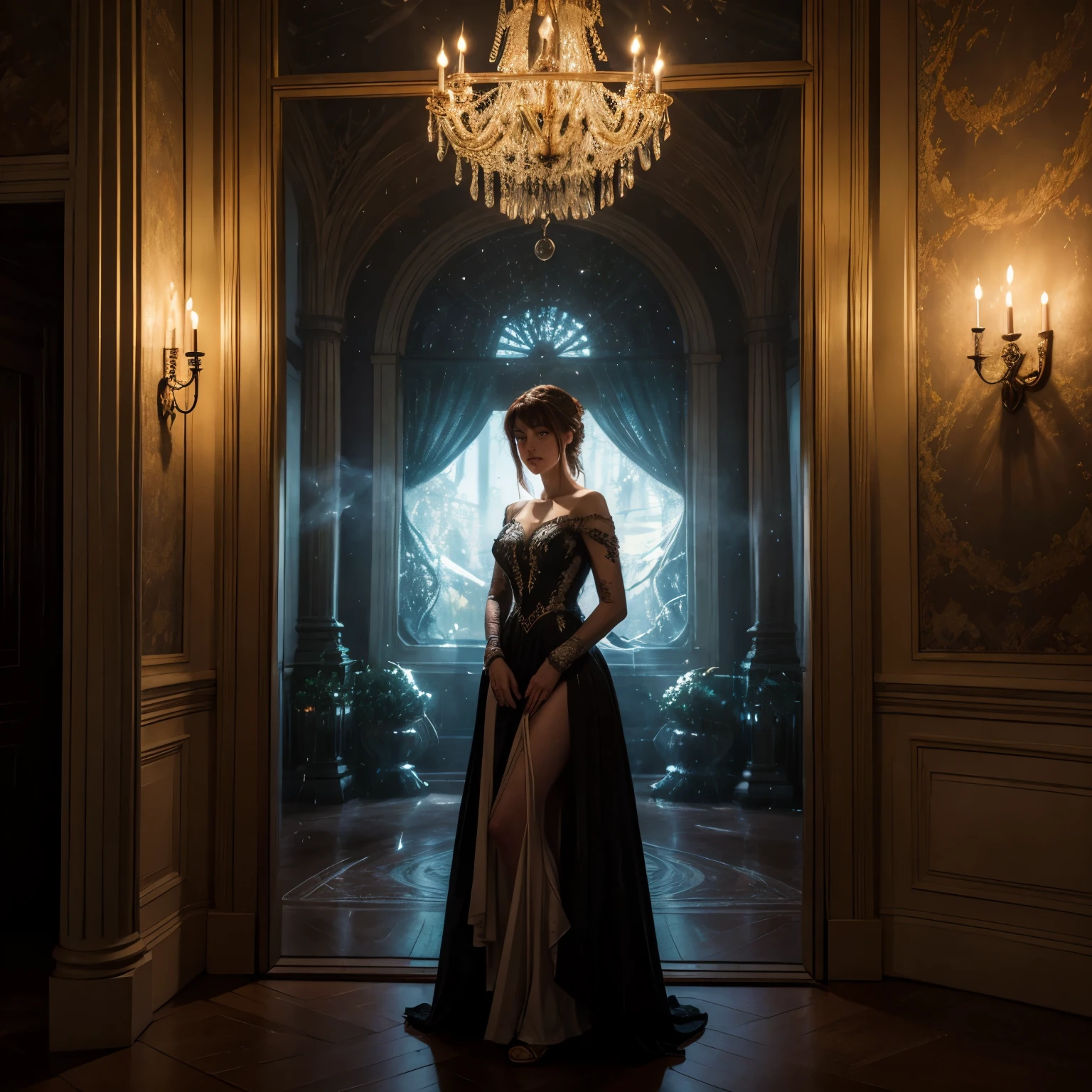 A winter full of regret: An art piece depicting the feeling of regret in a winter setting, with a focus on snow and frozen landscapes.minimalism, impressionism, mail art, two parts in one art glamour, fairytale, air perspective, highly detailed textur transparent glass dress, diodes, sparks, glass long haired full body Alma tadema waterhouse josephine Wall Beautiful    long evening dress made of shimmering scales,neon light, smoke, haze, otherworldly glowing inside body dynamic pose, light on face, shadow play, perfect faces, sharp glowing eyes, by Georges Lepape, Achille Mauzan, Van Gogh, Egdar Degas, Pierre-Auguste Renoir, by Gil Elvgren, J.C. Leyendecker patchwork, mosaic, storybook illustration, highly detailed unusual beautiful details, intricated, intricated pose, tiny details masterpiece, high quality, intricated lighting, luminism