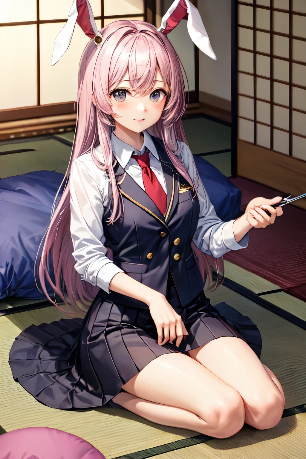 ((highest quality)), ((masterpiece)), (be familiar with), touho project .
reisen.Tatami room、sit
