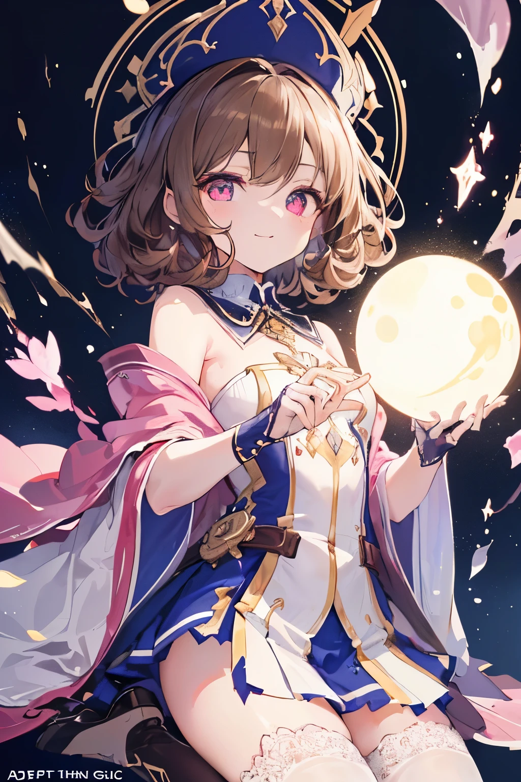 (((1girl))), ((best quality)), ((masterpiece)), ((ultra-detailed)), (illustration), (detailed light), (an extremely delicate and beautiful), (beautiful detailed eyes), (sunlight), ((extremely light)), ((extremely clothes)), (((hyper detail))),(((((front lighting))))),(((((front light))))),
((((quite adorable magical dress with brief skirt and robe and Sister's Hat)))),
, ((((Adept Sister)))),
(((curly manish bob))), ((((light brown hair)))), (((short hair))),
(((clear pink eyes))),
((((whole body)))), aged 5 to 8, ((((())))), (((((quite adorable young girl))))),
(((condescending expression))), (mischievous smile with sexual satisfaction), (((extra adorable))), (((extra slender shape))),
(((extremely beautiful detailed face))),
((elegant magic gloves)),
((elegant magic boots)),
(((bravely and dynamically curing companions with a Magic of Curing Light ball))), ((Dutch angle)), (magical panties),
(((()))),
(((extremely thin thighagical stockings)))