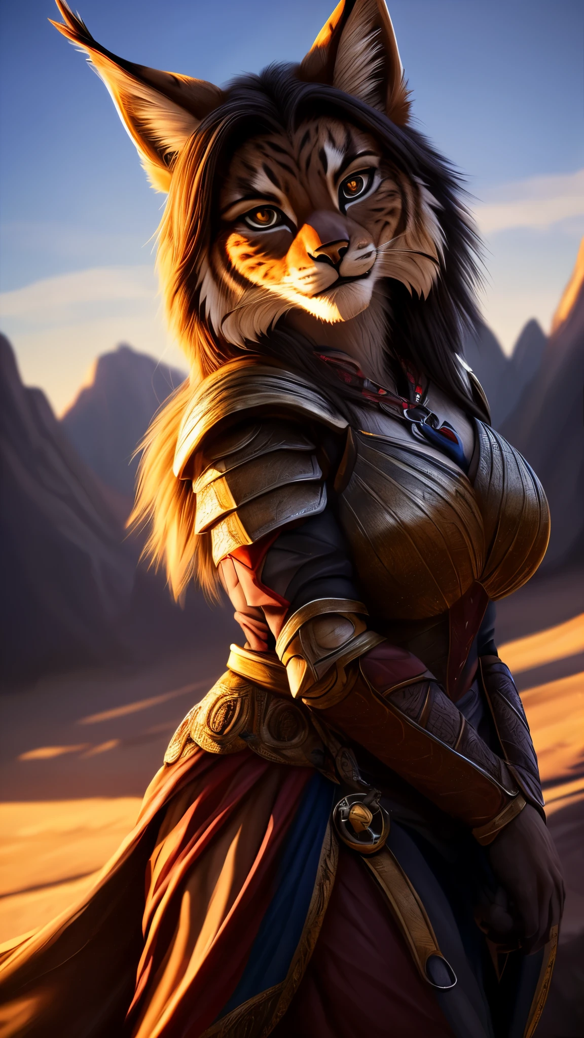 Anthropomorphic female lion mage. Official Art – Charecter profile. An Award-Winning Digital Masterpiece In 4K Ultra HD, Extreme Detail And Intricate Realism. Symmetrical Face. This Concept Art Brought To Life By The Hands Of Artists Like Wlop & Artgerm In A Stunning 2D Vector Illustration.Background Is A Panoramic Vista.