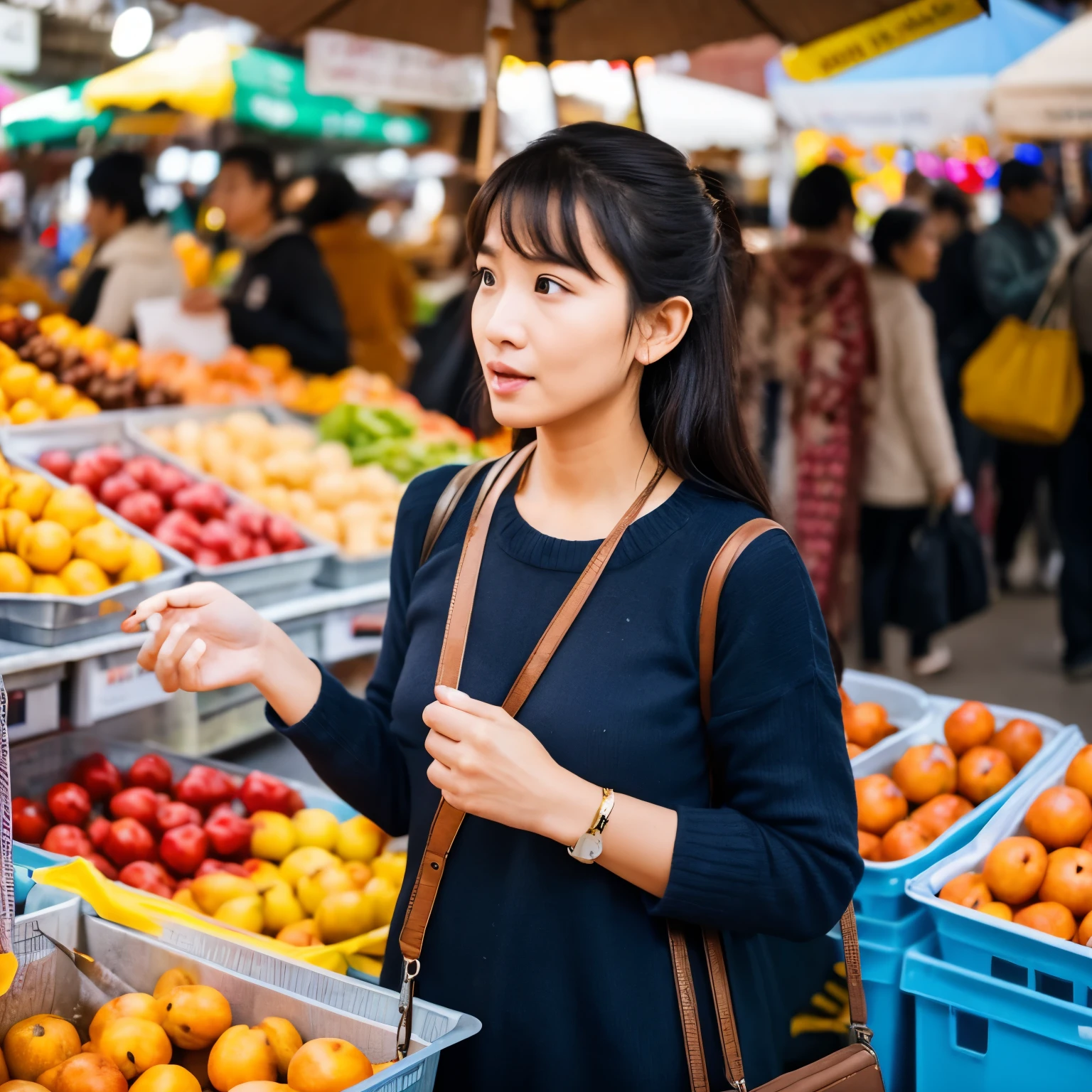 A Fucking women middle of a market & looking her everyone with greedy face.