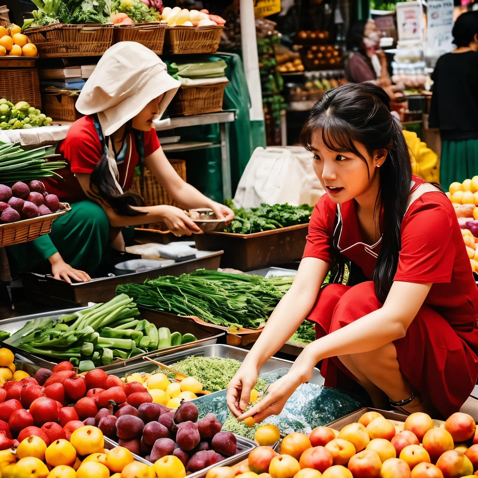 A Fucking women middle of a market & looking her everyone with greedy face.