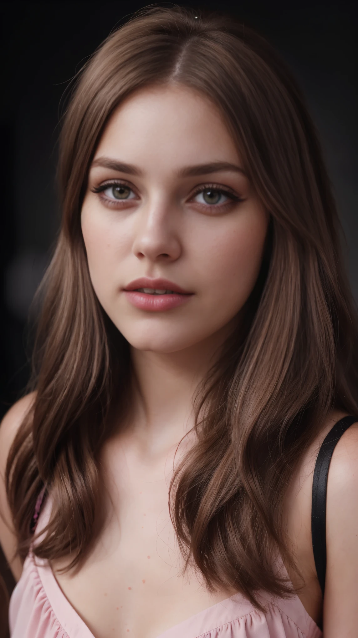 Photo of 4nnÉK wearing a sleeveless turtleneck dress, long hair, epiCRealism, extremely intricate, High Detail, Sharp focus, dramatic, soft cinematic light, 8k raw, high res, (ultrarealistic:1.2), (hyperrealistic:1.3), soft lighting, good lighting, (textured skin:1.3), (photorealism:1.3), high details, detailed hair, imperfect skin, (skin pores), (natural skin:1.3), (looking at viewer), (Real Eyes), (Detailed Eye Corneas) (detailed pupils), ((smile:1.3)), photo lab, elegant, ((insane details:1.3)), hyperdetailed, low contrast, (((SFW)))