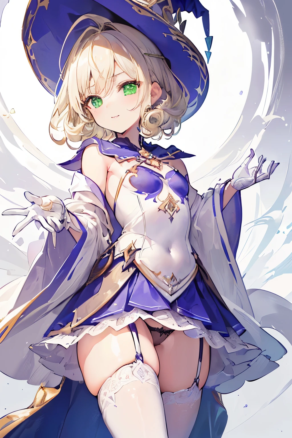 (((1girl))), ((best quality)), ((masterpiece)), ((ultra-detailed)), (illustration), (detailed light), (an extremely delicate and beautiful), (beautiful detailed eyes), (sunlight), ((extremely light)), ((extremely clothes)), (((hyper detail))),(((((front lighting))))),(((((front light))))),
((((quite adorable magical dress with brief skirt and robe and magical hat)))),
, ((((rookie alchemist)))),
(((short curly manish bob))), ((((platinum blonde)))), (((short hair))),
(((clear green eyes))),
((((whole body)))), aged 5 to 8, ((((())))), (((((quite adorable young girl))))),
(((condescending expression))), (mischievous smile with sexual satisfaction), (((extra adorable))), (((extra slender shape))),
(((extremely beautiful detailed face))),
((elegant magic gloves)),
((elegant magic boots)),
(((bravely and dynamically curing companions with a Magic of Creation potions))), ((Dutch angle)), (magical panties),
(((()))),
(((extremely thin thighagical stockings)))
