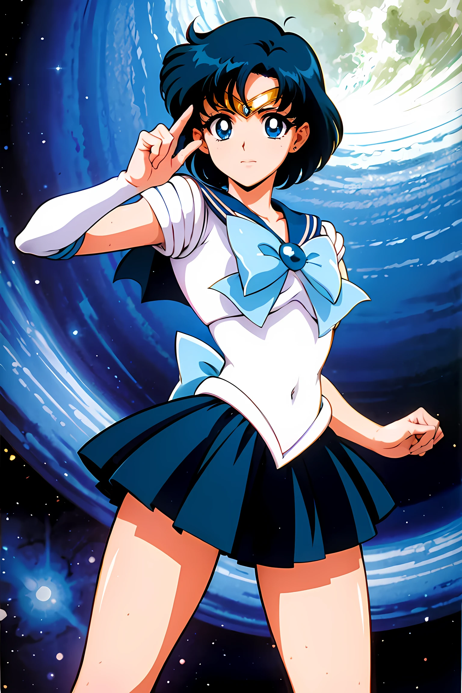 (highest quality:1.3), (masterpiece:1.4),(anatomically correct), (all limbs),(Refers to the whole),(precise fingertips), (small details),(8k),(About Photoreal:1.37),sailor moon!!!!!!!!, sailor moon Style,by sailor moon, sailor warrior uniform,(sailor mercury:1.25),aqua eye, dark green hair,(fighting pose:1.25),((magical dark forest :1.2)),at dusk, moon, ((Recommended for scenes with strong dark shadows:1.2)), golden flower ,beautiful magical style, water reflection,intense, concept art, digital painting,