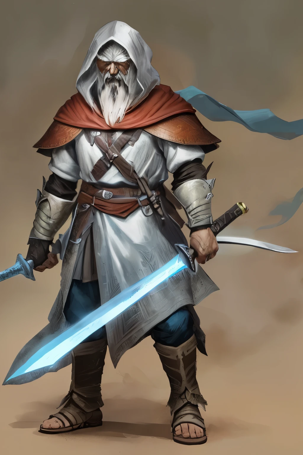 a close up of a person with a sworD anD a sworD, RPG concept art character, concept art of a warrior, heroic Fantasy character concept, RPG characters concept art, monk concept art, D&D Dark sun character art, RPG characters, RPG characters art, Fantasy character concept, fantasy D&D character, DnD goliath character concept, D & D fantasy character