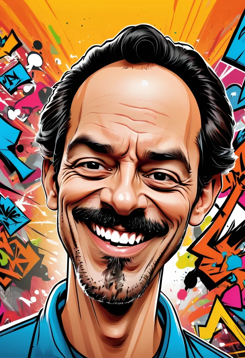 Graffiti caricatures,Mobile phone poster,complete comic book, High resolution and high contrast,simple,
