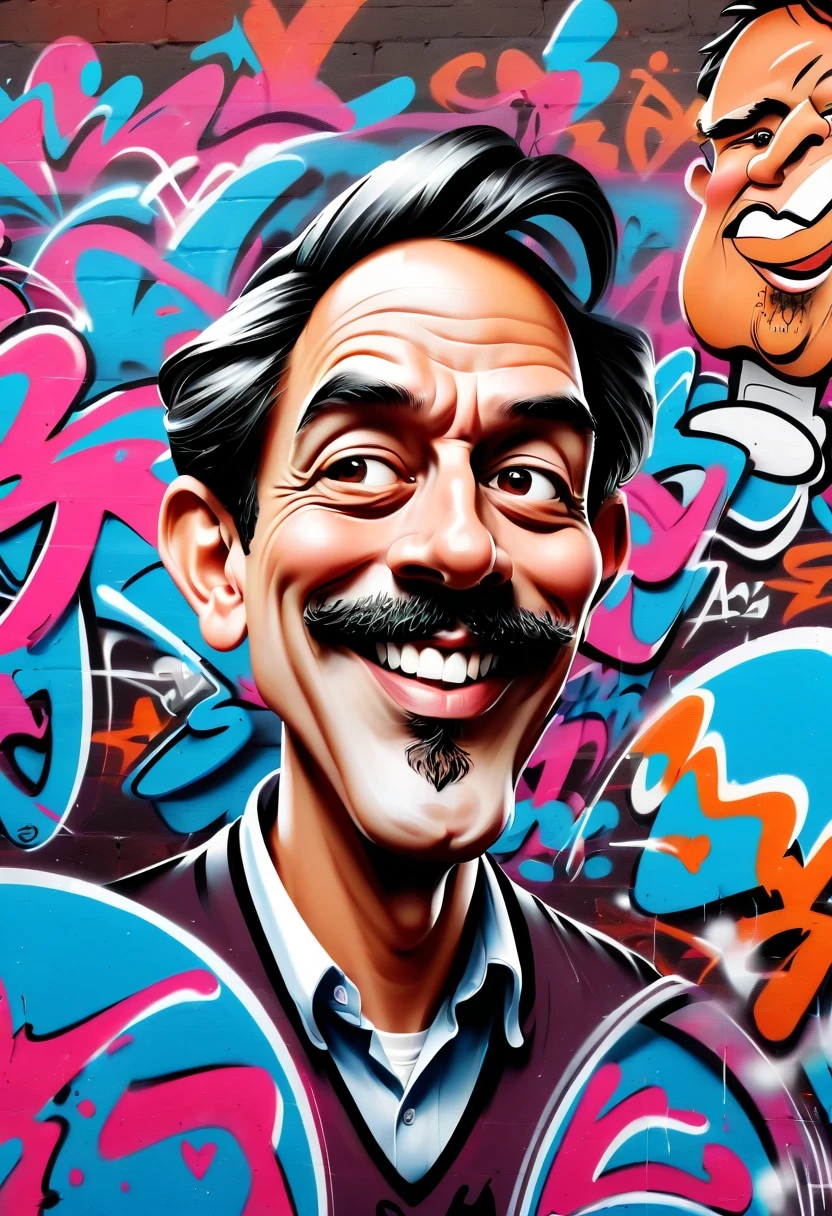 (Graffiti caricatures:1.5),Mobile phone poster,whole picture, High resolution and high contrast,simple,