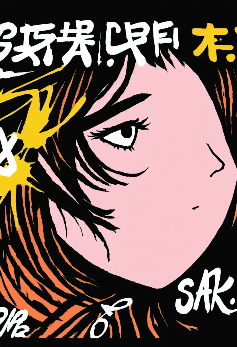 Graffiti漫画,Graffiti, whole picture, High resolution and high contrast,simple,girl