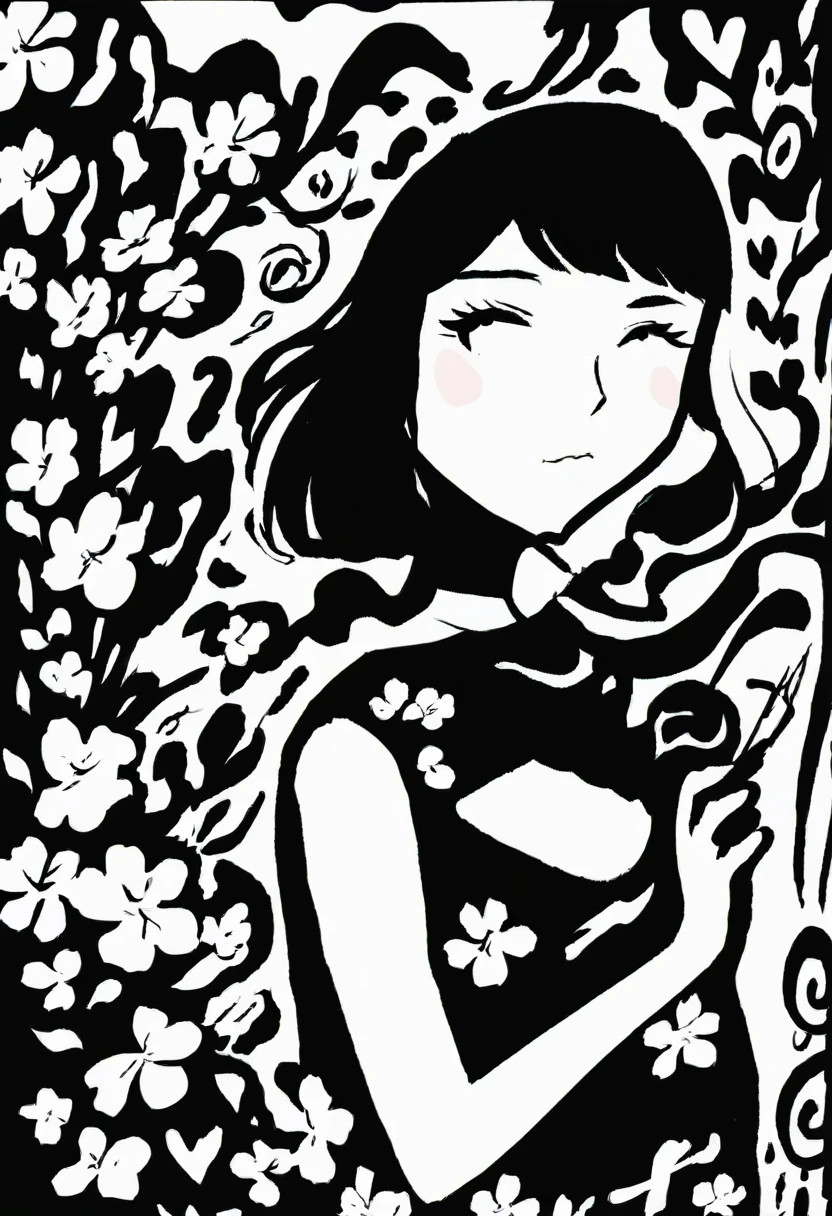 Graffiti漫画,Graffiti, wall, whole picture, High resolution and high contrast,simple,girl