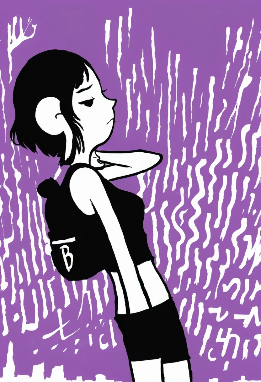 Graffiti漫画，Graffiti, wall, whole picture, High resolution and high contrast,simple,girl