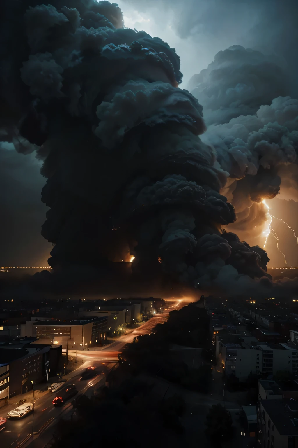 create amazing foto about big tornado in city, amazing photorealistic, 8k, amazing point of view, ultradetail, dramatic lighting, realistic situation