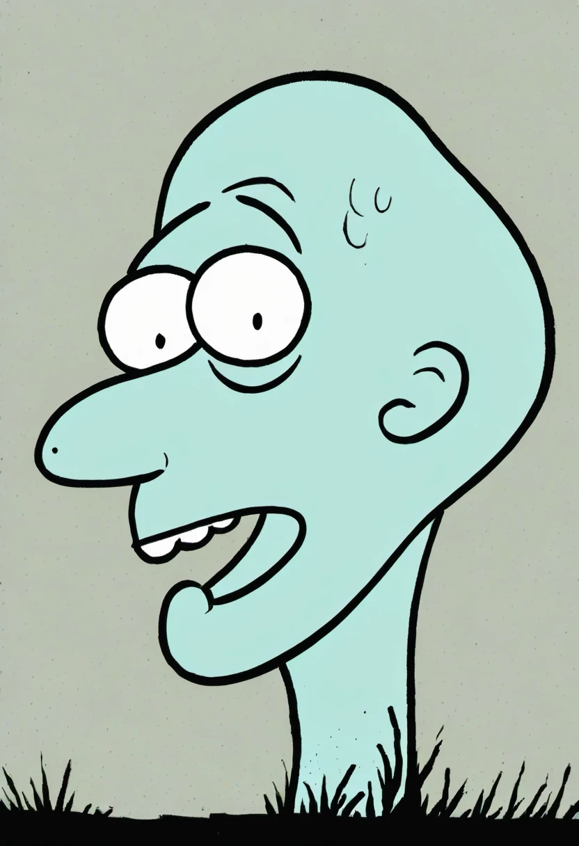 Graffiti漫画，Graffiti, wall,在wall上, whole picture, High resolution and high contrast,simple,Squid Ward