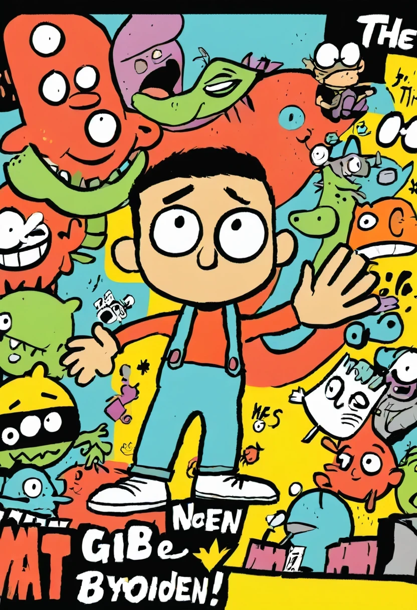 Graffiti漫画，Graffiti, wall, 在wall上,whole picture, High resolution and high contrast,simple,Pixar