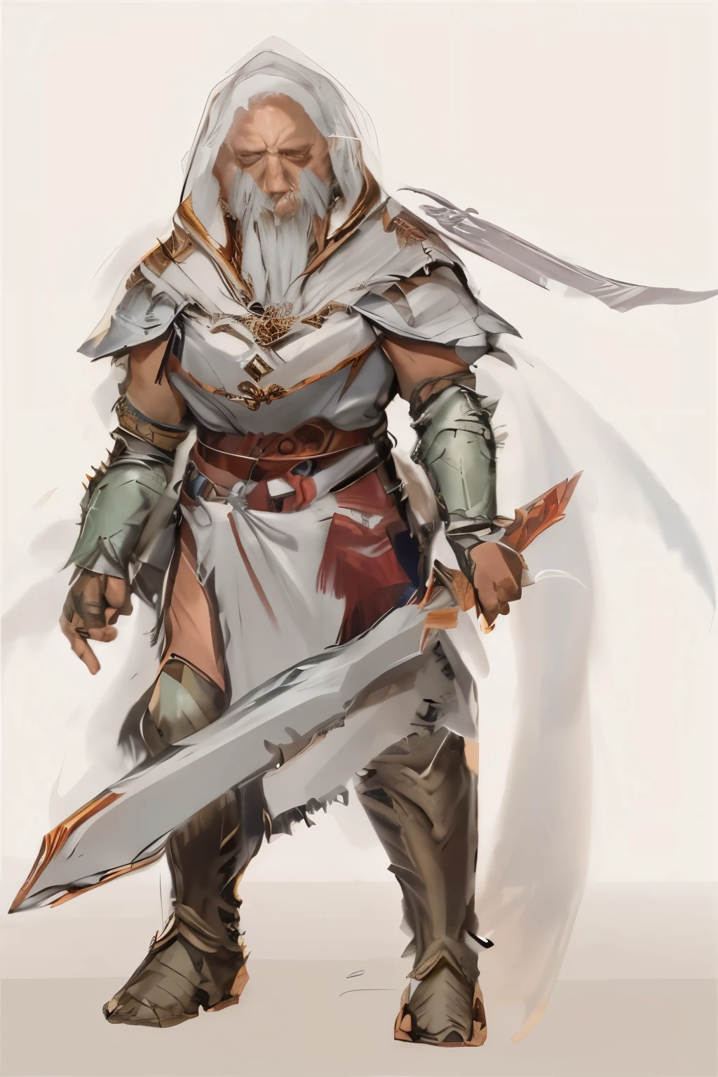 concept art of a warrior, complex fantasy characters, Fantasy character concept, RPG concept art character, Fantasy character concept,RPG character concept art, white armor