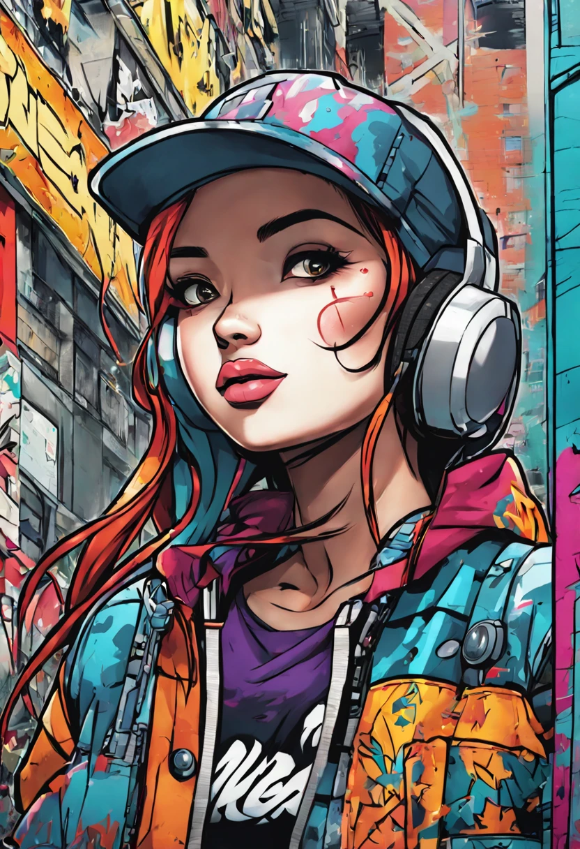 graffiti style comic {Comic book graffiti art, trendy street art, colorful bubble letters, detailed graffiti characters with exaggerated features, vibrant splatter paint effects, dynamic composition, painterly style, bright neon lighting, ultra-detailed graffiti art masterpiece, digital painting} . street art, vibrant, urban, detailed, tag, mural, graphic illustration, comic art, graphic novel art, vibrant, highly detailed