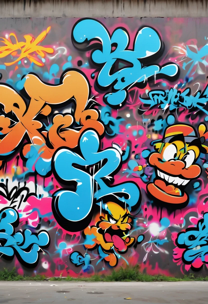 Graffiti漫画,Graffiti, wall,在wall上,whole picture, High resolution and high contrast,simple,商品宣传Graffiti