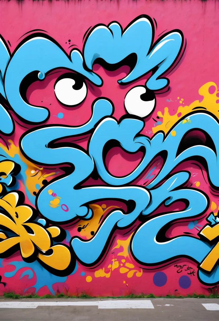 Graffiti漫画,Graffiti, wall,在wall上,whole picture, High resolution and high contrast,simple,商品宣传Graffiti