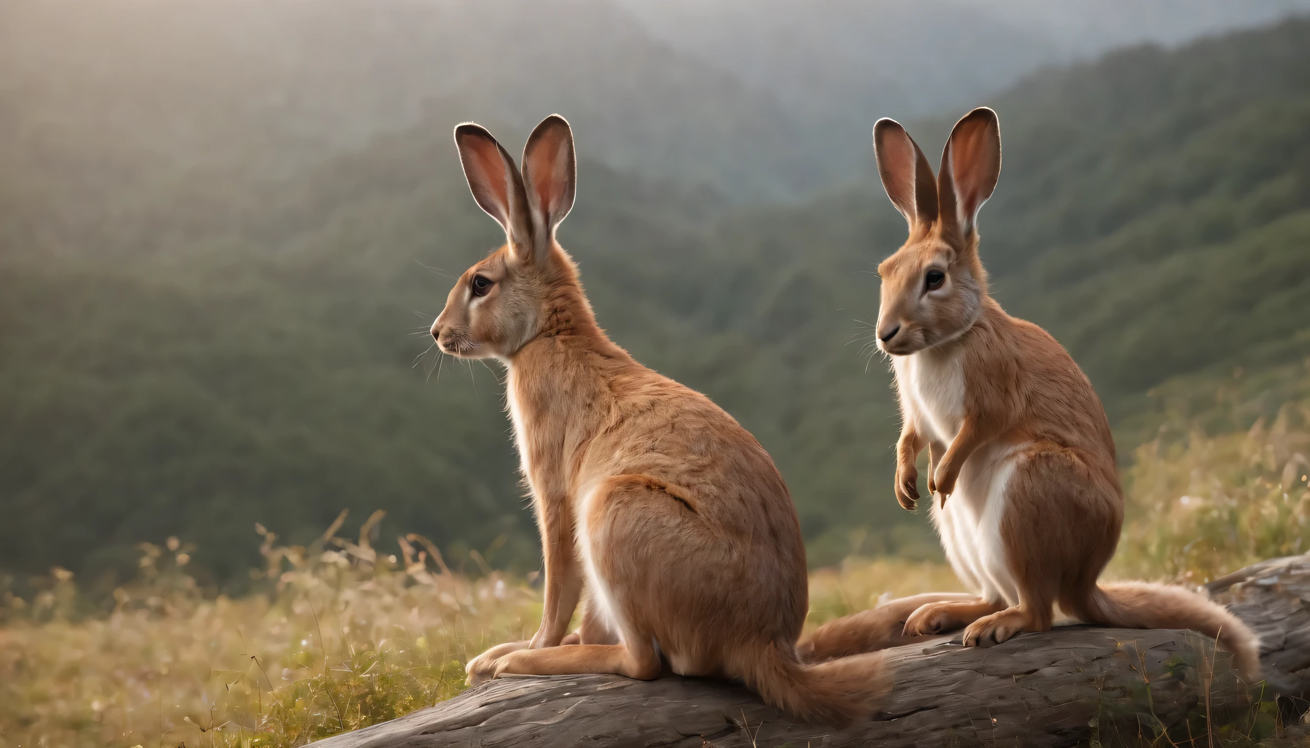 (Highly detailed CG Unity 8k wallpaper、masterpiece、highest quality、Super detailed)、(best lighting、best shadow、very delicate and beautiful)、highest quality、8k、Detailed facial depiction、masterpiece、highest quality、clear image quality、
catch a jumping animal:for example、like a rabbit or a kangaroo、Capture the moment of breakthrough。