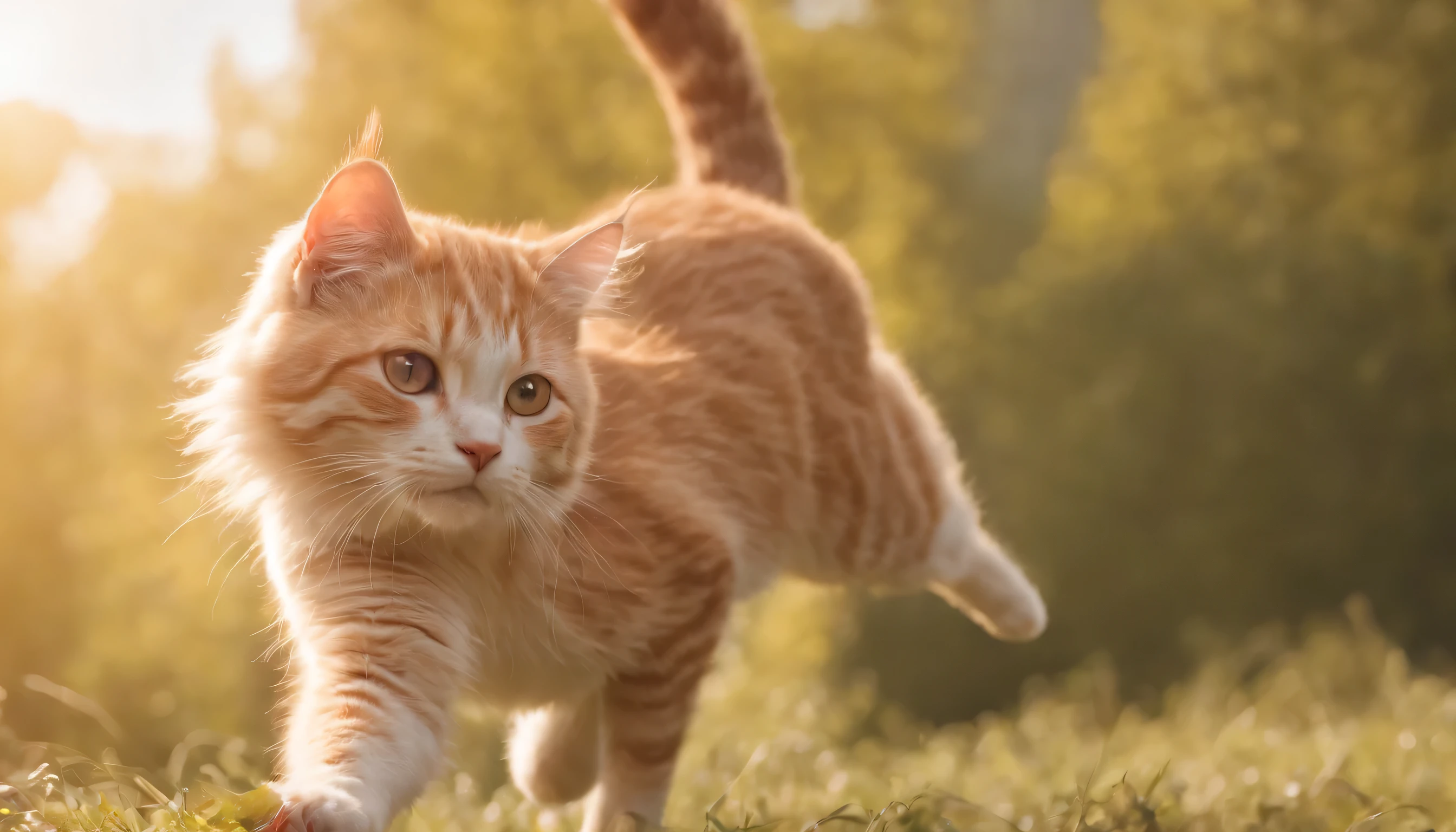 (Highly detailed CG Unity 8k wallpaper、masterpiece、highest quality、Super detailed)、(best lighting、best shadow、very delicate and beautiful)、highest quality、8k、Detailed facial depiction、masterpiece、highest quality、clear image quality、
Jumping cat：The moment the cat jumps、Capturing supple posture in the air。