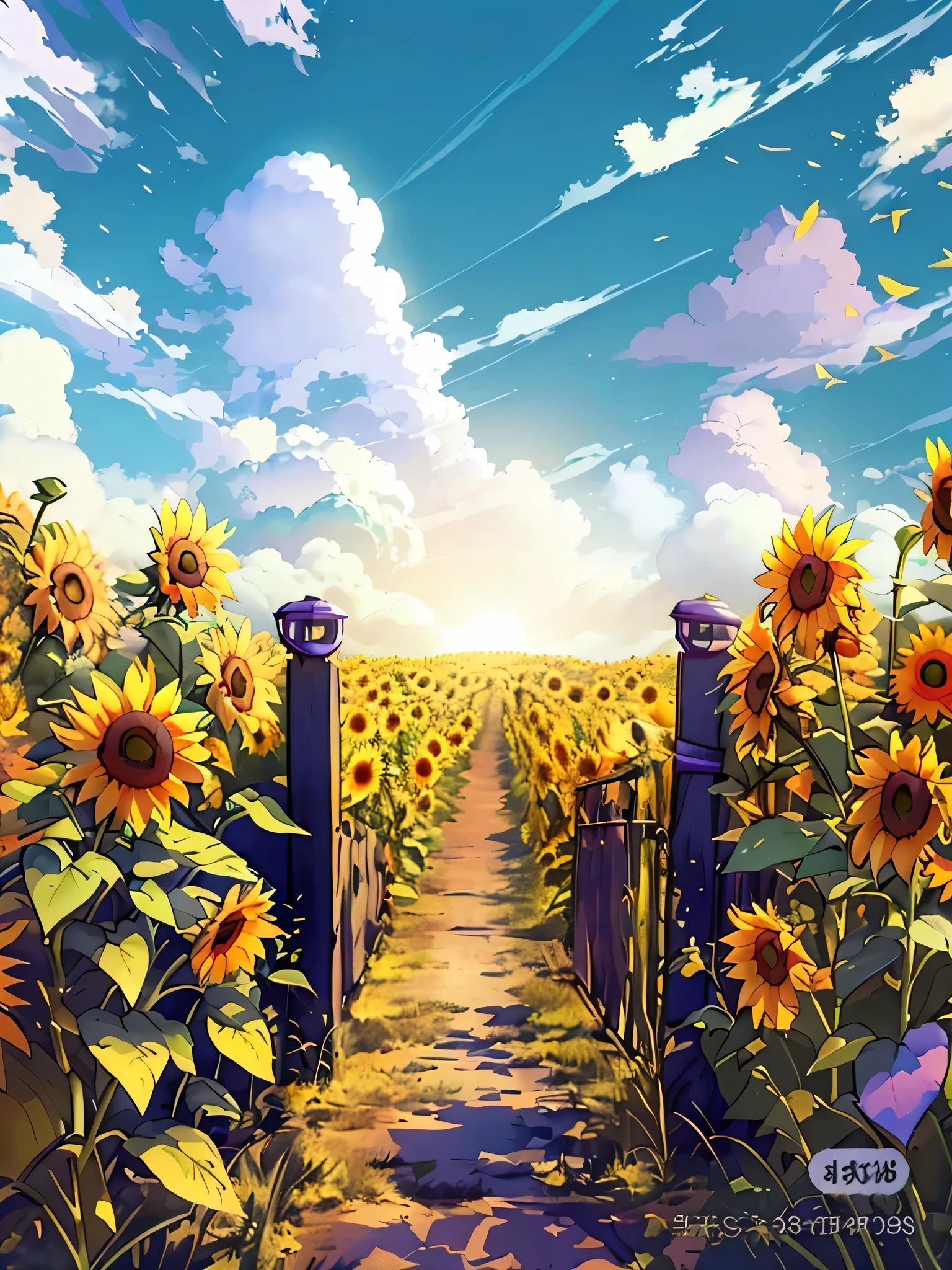 anime scenery of sunflowers and a gate in a field, beautiful sunflower anime girl, anime background art, anime beautiful peace scene, anime background, beautiful anime scenery, scene : sunflower field, scene: sunflower field, beautiful anime scene, anime countryside scenery, anime art wallpaper 4k, anime art wallpaper 4k, Anime scenery wallpapers, anime art wallpaper 8k