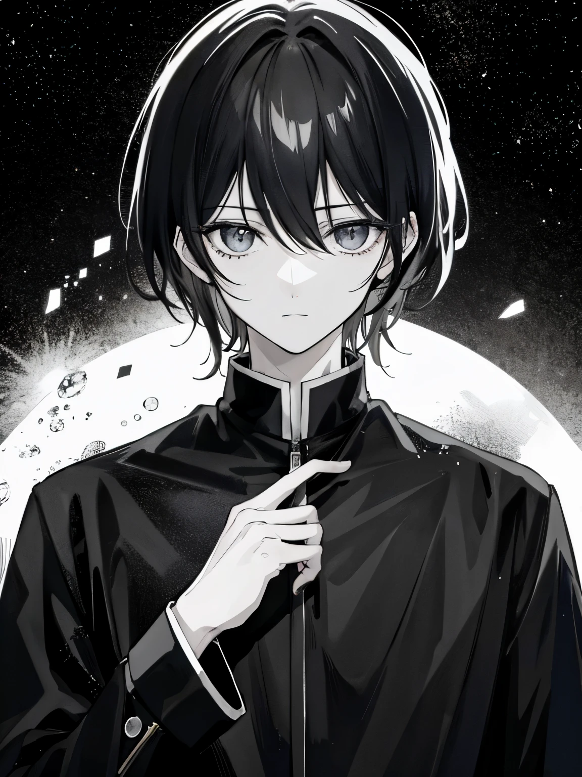 anime, black and white, sad, animeの少年, sad, sad boy, sad boy, sad boy, sad boy, sad boy, sad, , Handsome anime, Takashi Kashiwahara, side face portrait masterpiece, highest quality, expensive、expensive品質, Highly detailed CG unit 8k wallpaper, 16K quality: 14:24 (an unparalleled masterpiece, Surrealism 8k CG, perfect artwork.),whole body,vtuber,Standing picture,front,