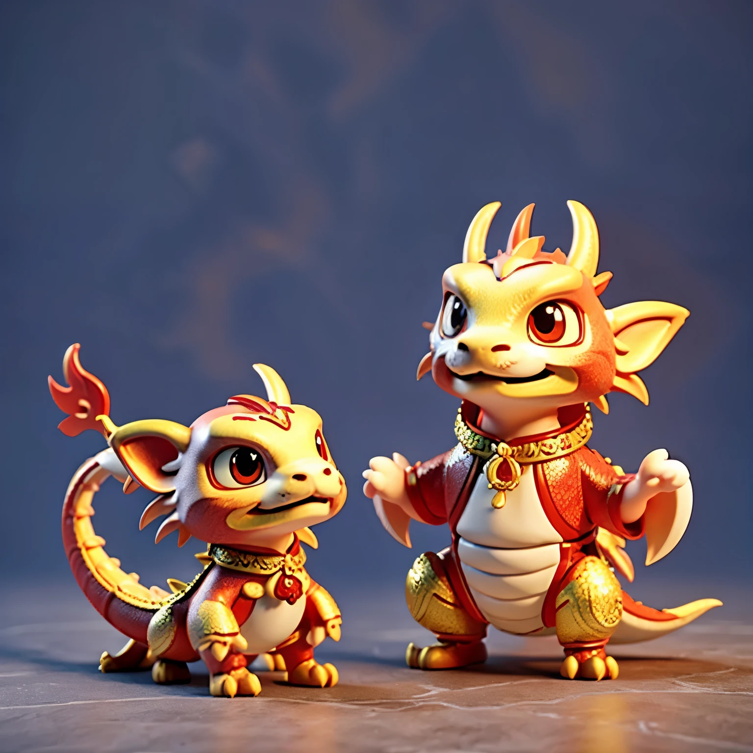 There is a Red and white Chinese dragon，There are gold and red decorations, smooth chinese dragon, 8k octae render photo, colored zbrush render, 3D model of a Japanese mascot, china silk 3d dragon, 3 d render stylized, chinese dragon concept art, inspired by Park Hua, Chinese Dragon, cute little dragon, red realistic 3 d render, super detailed render