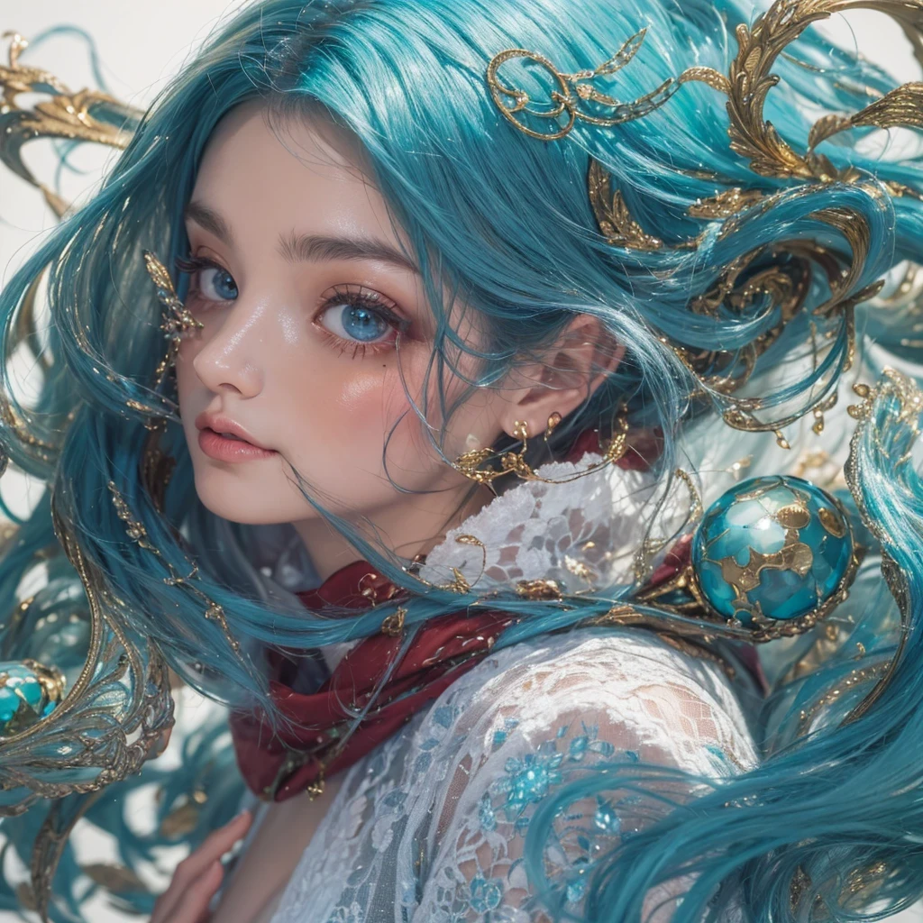黄 blue colors,enamel,agate,A flesh-colored world,Blood Blue Maiden 32k(masterpiece,HD,Aoyama Pond,Ultra high quality,32k)long flowing bright blue hair,blood pool,Ziddink, a color,Grumpy (After greeting), (Linen scarf), fighting stance, looking at the ground, long white hair, Floating bright blue, Fire cloud gold headdress, Chinese long-sleeved gold silk burgundy garment, (Abstract metaverse splash:1.2), White background,Peony flower vitality protector(realistically:1.4),bright purple hair,Smoke on the road,The background is very pure, high resolution, detail, RAW photos, Sharp Re, Nikon D850 film photo by Jefferies Lee 4 Kodak Portra 400 camera F1.6 guns, colorful, Ultra-realistic and vivid textures, dramatic lighting, Unreal Engine Art Station Trend, Sinest 800,一个有着long flowing bright blue hair的女孩,huge colorful bubbles