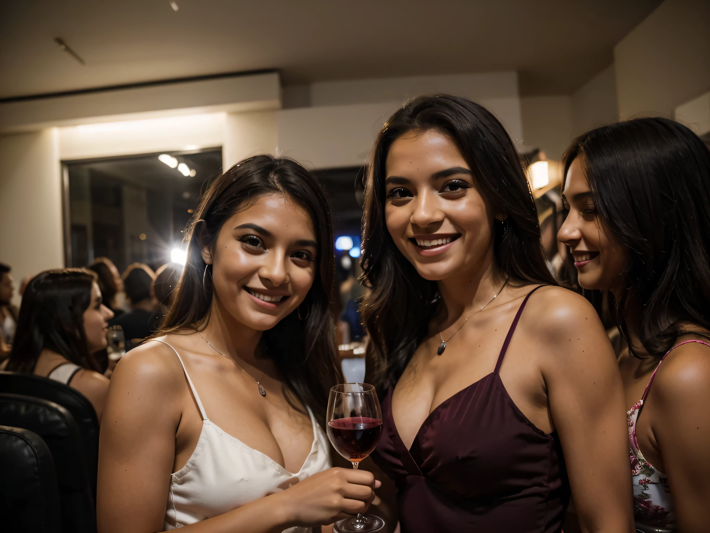  10 WOMEN OF VARIOUS AGES,caucasianas, e morenas JOVENS E MADURAS, BEBENDO VINHO tinto, SORRINDO MUITO, ALEGRIA, FELICIDADE ,,A NOITE EM UMA FESTA, HORIZONTAL IMAGE ORIENTATION12K CINEMA LIGHT, Canon 10MM F2, WHITE BALANCE LUX TUNGSTEN, ISO 500 WINE GLASSES IN HAND, LUZ SUAVE
