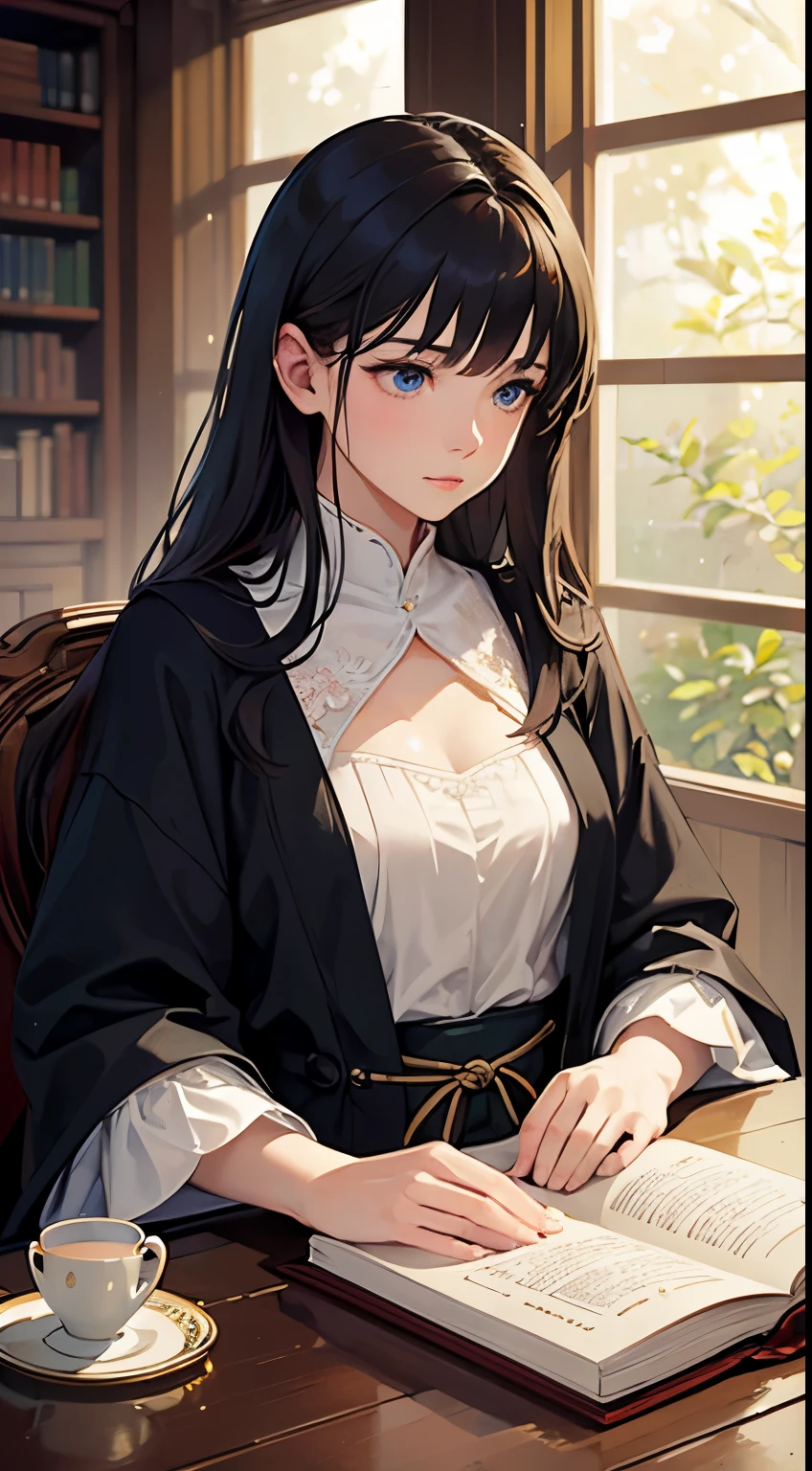 (masterpiece、Highest quality、Very detailed))、one person's、Black Hair、Long Hair、Wavy Hair、Grey Eyes、smile、Pink Lips、Large Breasts、((White sweater))、necklace、Cleavage、((Off the shoulder))、((Strapless))、((Please place a light brown checkered pencil on the bed、Cowboy Shot、Bedroom Background