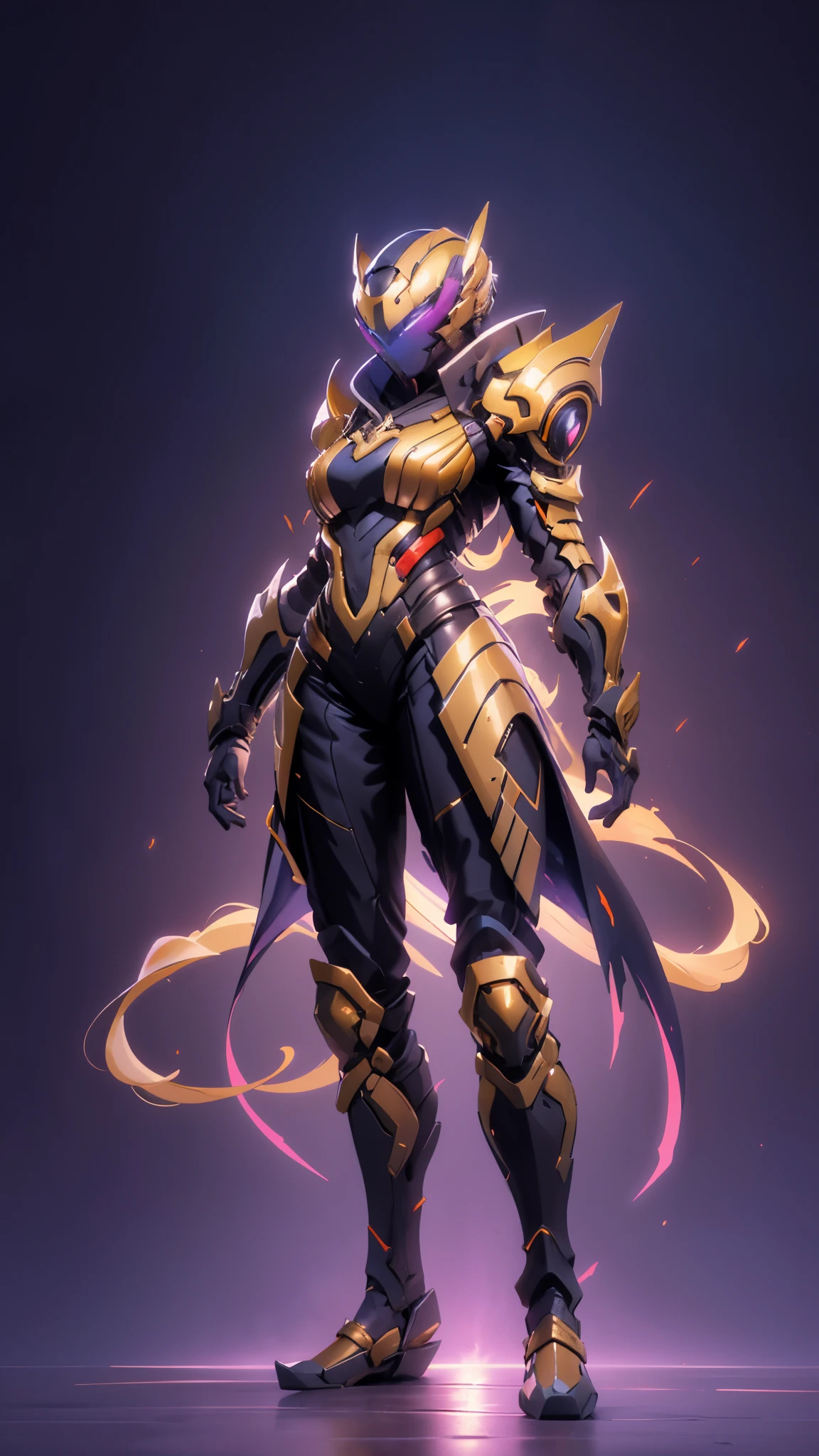 A woman adorned in fantasy-style full-body armor, a crown-concept fully enclosed helmet that unveils only her eyes, a composite layered chest plate, fully encompassing shoulder and hand guards, a lightweight waist armor, form-fitting shin guards, the overall design is heavy-duty yet flexible, ((the armor gleams with a golden glow, complemented by red and blue accents)), exhibiting a noble aura, she floats above a fantasy-surreal high-tech city, this character embodies a finely crafted fantasy-surreal style armored hero in anime style, exquisite and mature manga art style, (Queen bee mixed with Spider concept Armor, plasma, blood), ((Element, energy, elegant, goddess, femminine:1.5)), metallic, high definition, best quality, highres, ultra-detailed, ultra-fine painting, extremely delicate, professional, anatomically correct, symmetrical face, extremely detailed eyes and face, high quality eyes, creativity, RAW photo, UHD, 32k, Natural light, cinematic lighting, masterpiece-anatomy-perfect, masterpiece:1.5
