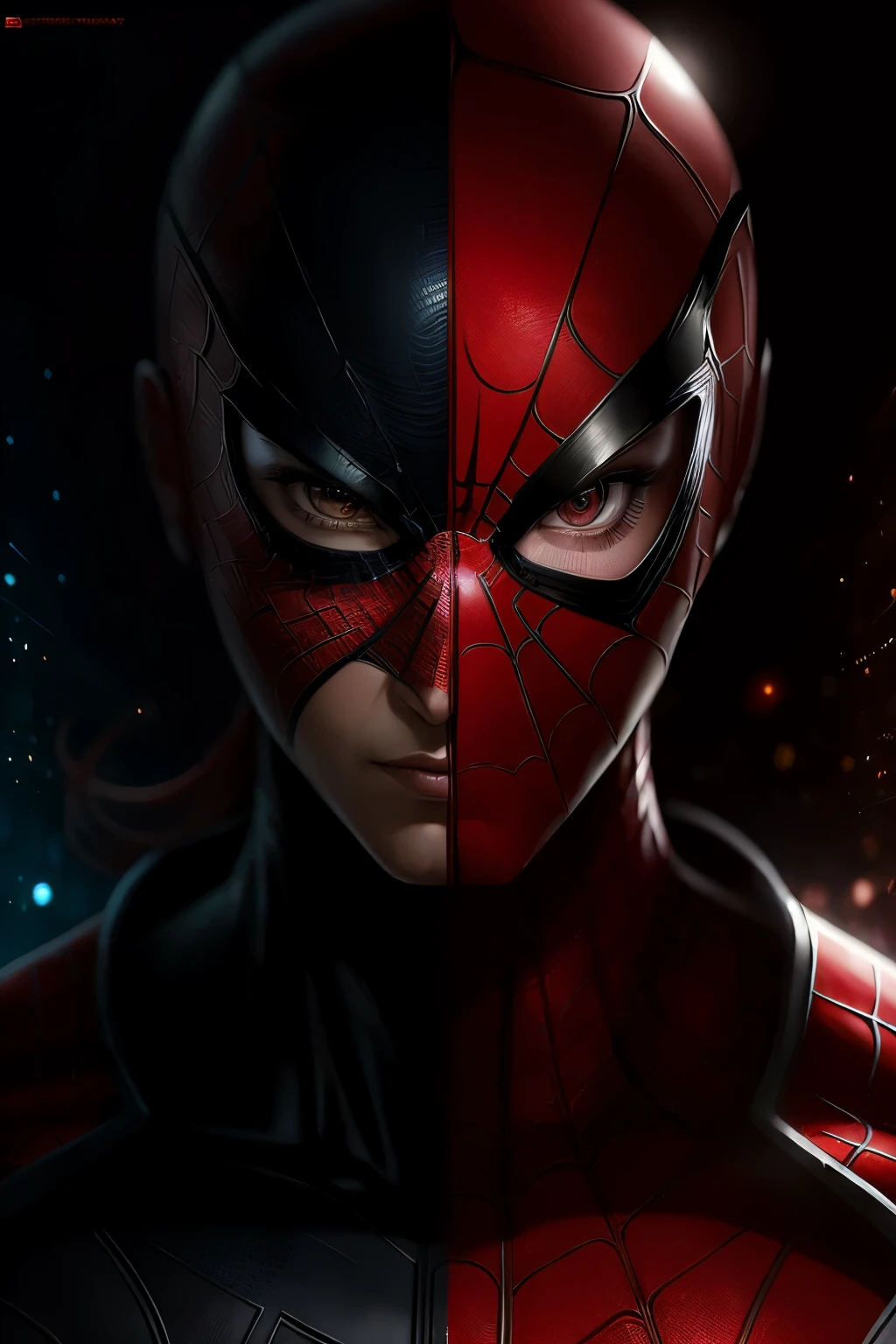 (Award Winning Digital Artwork:1.3) of (Sketch:1.3),(Energetic:1.3) Spidey, EmmaRob,CGSociety,ArtStation,(Saturated:1.3),(close portrait:1.3),(Feminine:1.4),(beautiful:1.4),(attractive:1.3),handsome,calendar pose,perfectly detailed eyes,studio lighting,thematic background