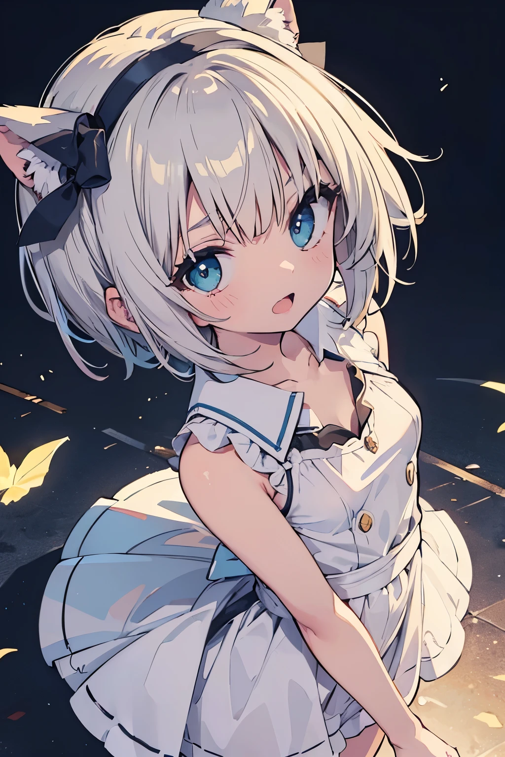 (masterpiece:1.2), (highest quality:1.2), perfect eyes, perfect face, perfect lighting, no background, 1 girl Youmu Konpaku ((((small breasts)))) ,short hair, cute eyes, Medium chest, ((((bright)))), ((From above)), ((front)), vivid description, fighting pose, open mouth, ((arms behind back)), troubled eyebrows, serious, secretary