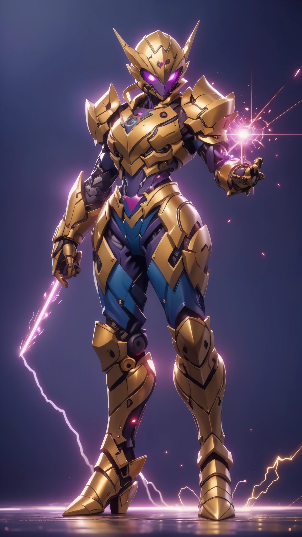 A woman adorned in fantasy-style full-body armor, a crown-concept fully enclosed helmet that unveils only her eyes, a composite layered chest plate, fully encompassing shoulder and hand guards, a lightweight waist armor, form-fitting shin guards, the overall design is heavy-duty yet flexible, ((the armor gleams with a golden glow, complemented by red and blue accents)), exhibiting a noble aura, she floats above a fantasy-surreal high-tech city, this character embodies a finely crafted fantasy-surreal style armored hero in anime style, exquisite and mature manga art style, (Queen bee mixed with Spider concept Armor, plasma, blood), ((Element, energy, elegant, goddess, femminine:1.5)), metallic, high definition, best quality, highres, ultra-detailed, ultra-fine painting, extremely delicate, professional, anatomically correct, symmetrical face, extremely detailed eyes and face, high quality eyes, creativity, RAW photo, UHD, 32k, Natural light, cinematic lighting, masterpiece-anatomy-perfect, masterpiece:1.5