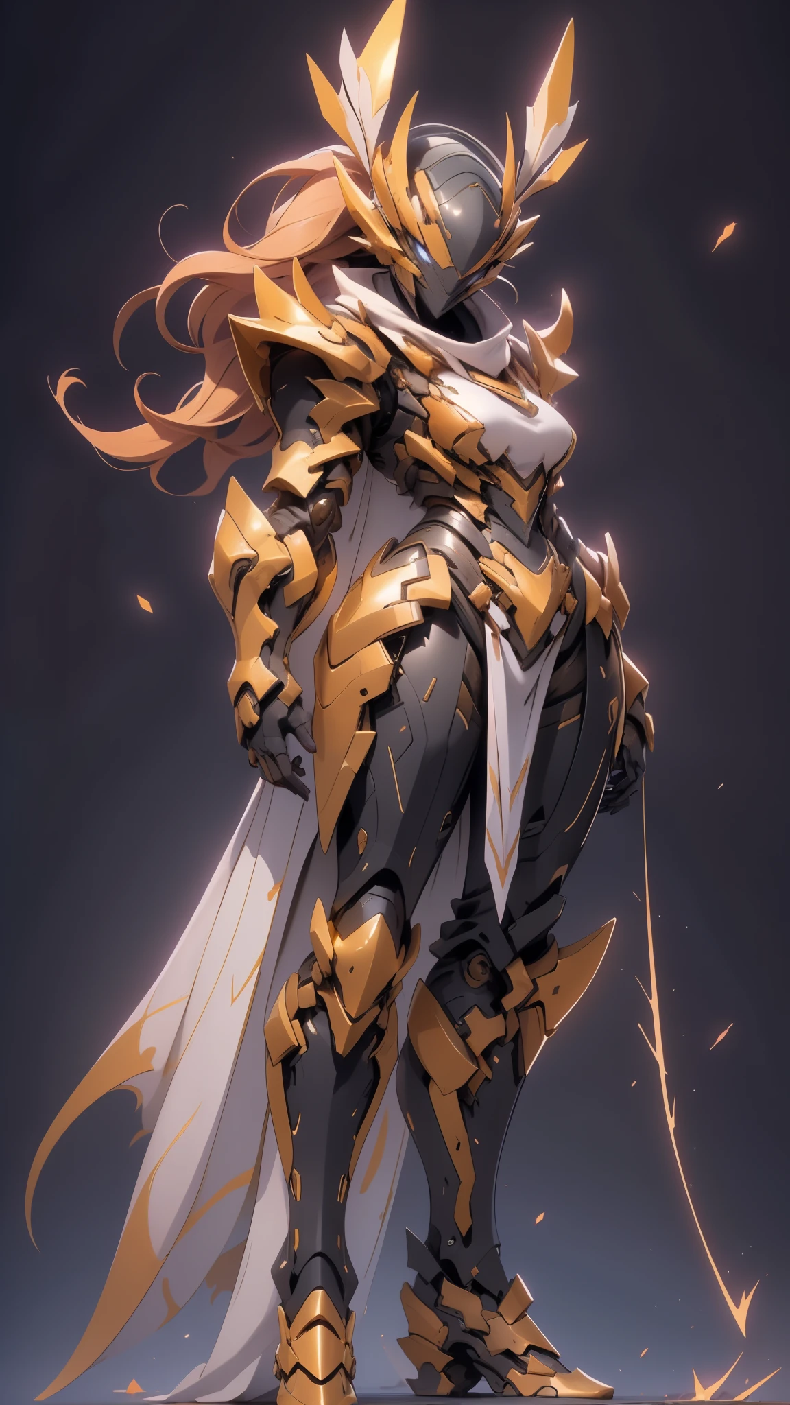 A woman adorned in fantasy-style full-body armor, a crown-concept fully enclosed helmet that unveils only her eyes, a composite layered chest plate, fully encompassing shoulder and hand guards, a lightweight waist armor, form-fitting shin guards, the overall design is heavy-duty yet flexible, ((the armor gleams with a golden glow, complemented by red and blue accents)), exhibiting a noble aura, she floats above a fantasy-surreal high-tech city, this character embodies a finely crafted fantasy-surreal style armored hero in anime style, exquisite and mature manga art style, (Queen bee mixed with Spider concept Armor, plasma, blood), ((Element, energy, elegant, goddess, femminine:1.5)), metallic, high definition, best quality, highres, ultra-detailed, ultra-fine painting, extremely delicate, professional, anatomically correct, symmetrical face, extremely detailed eyes and face, high quality eyes, creativity, RAW photo, UHD, 32k, Natural light, cinematic lighting, masterpiece-anatomy-perfect, masterpiece:1.5