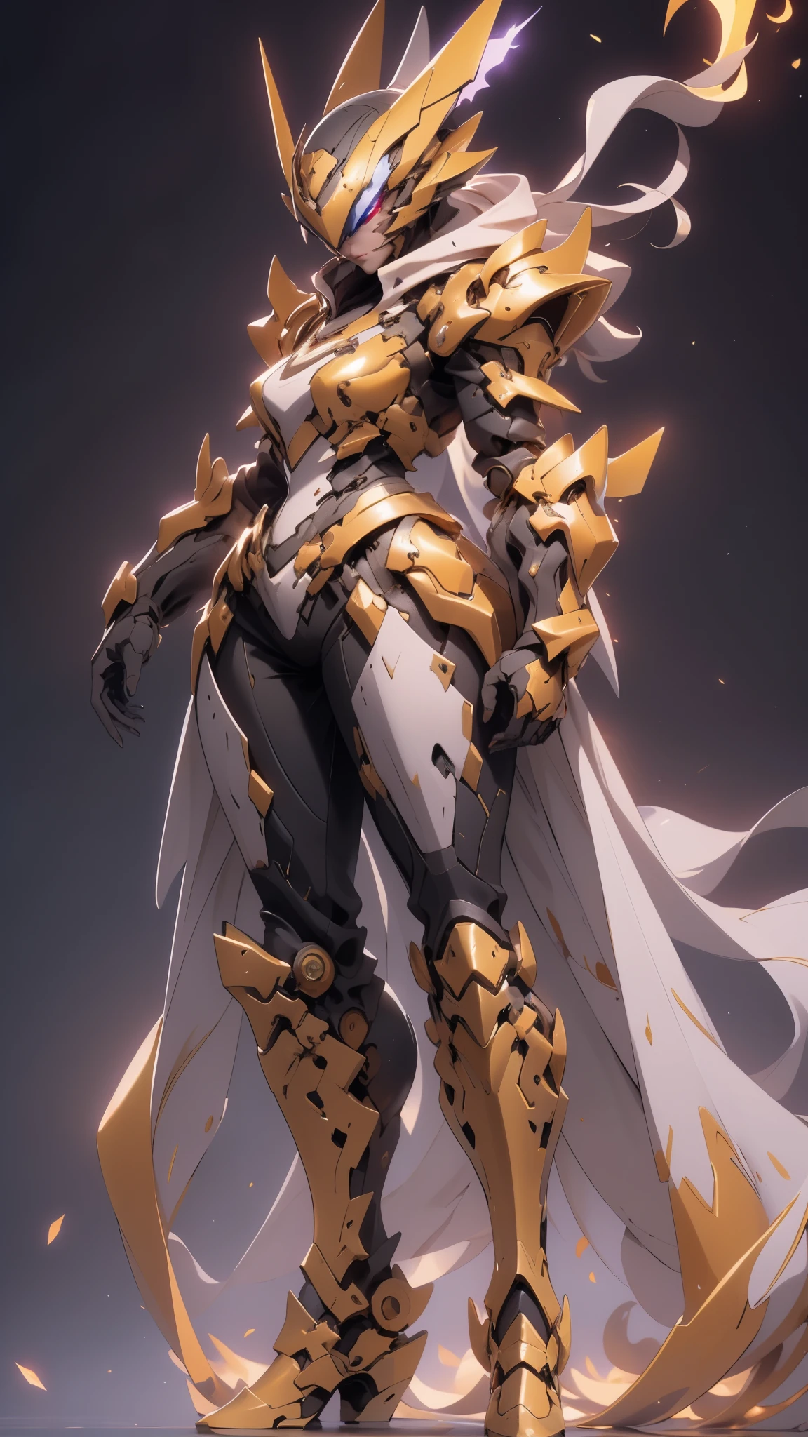 A woman adorned in fantasy-style full-body armor, a crown-concept fully enclosed helmet that unveils only her eyes, a composite layered chest plate, fully encompassing shoulder and hand guards, a lightweight waist armor, form-fitting shin guards, the overall design is heavy-duty yet flexible, ((the armor gleams with a golden glow, complemented by red and blue accents)), exhibiting a noble aura, she floats above a fantasy-surreal high-tech city, this character embodies a finely crafted fantasy-surreal style armored hero in anime style, exquisite and mature manga art style, (Queen bee mixed with Spider concept Armor, plasma, blood), ((Element, energy, elegant, goddess, femminine:1.5)), metallic, high definition, best quality, highres, ultra-detailed, ultra-fine painting, extremely delicate, professional, anatomically correct, symmetrical face, extremely detailed eyes and face, high quality eyes, creativity, RAW photo, UHD, 32k, Natural light, cinematic lighting, masterpiece-anatomy-perfect, masterpiece:1.5