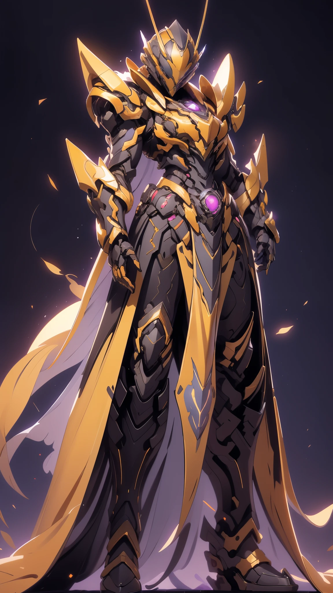 A woman adorned in fantasy-style full-body armor, a crown-concept fully enclosed helmet that unveils only her eyes, a composite layered chest plate, fully encompassing shoulder and hand guards, a lightweight waist armor, form-fitting shin guards, the overall design is heavy-duty yet flexible, ((the armor gleams with a golden glow, complemented by red and blue accents)), exhibiting a noble aura, she floats above a fantasy-surreal high-tech city, this character embodies a finely crafted fantasy-surreal style armored hero in anime style, exquisite and mature manga art style, (Queen bee mixed with Spider concept Armor, plasma, blood), ((Element, energy, elegant, goddess, femminine:1.5)), metallic, high definition, best quality, highres, ultra-detailed, ultra-fine painting, extremely delicate, professional, anatomically correct, symmetrical face, extremely detailed eyes and face, high quality eyes, creativity, RAW photo, UHD, 32k, Natural light, cinematic lighting, masterpiece-anatomy-perfect, masterpiece:1.5