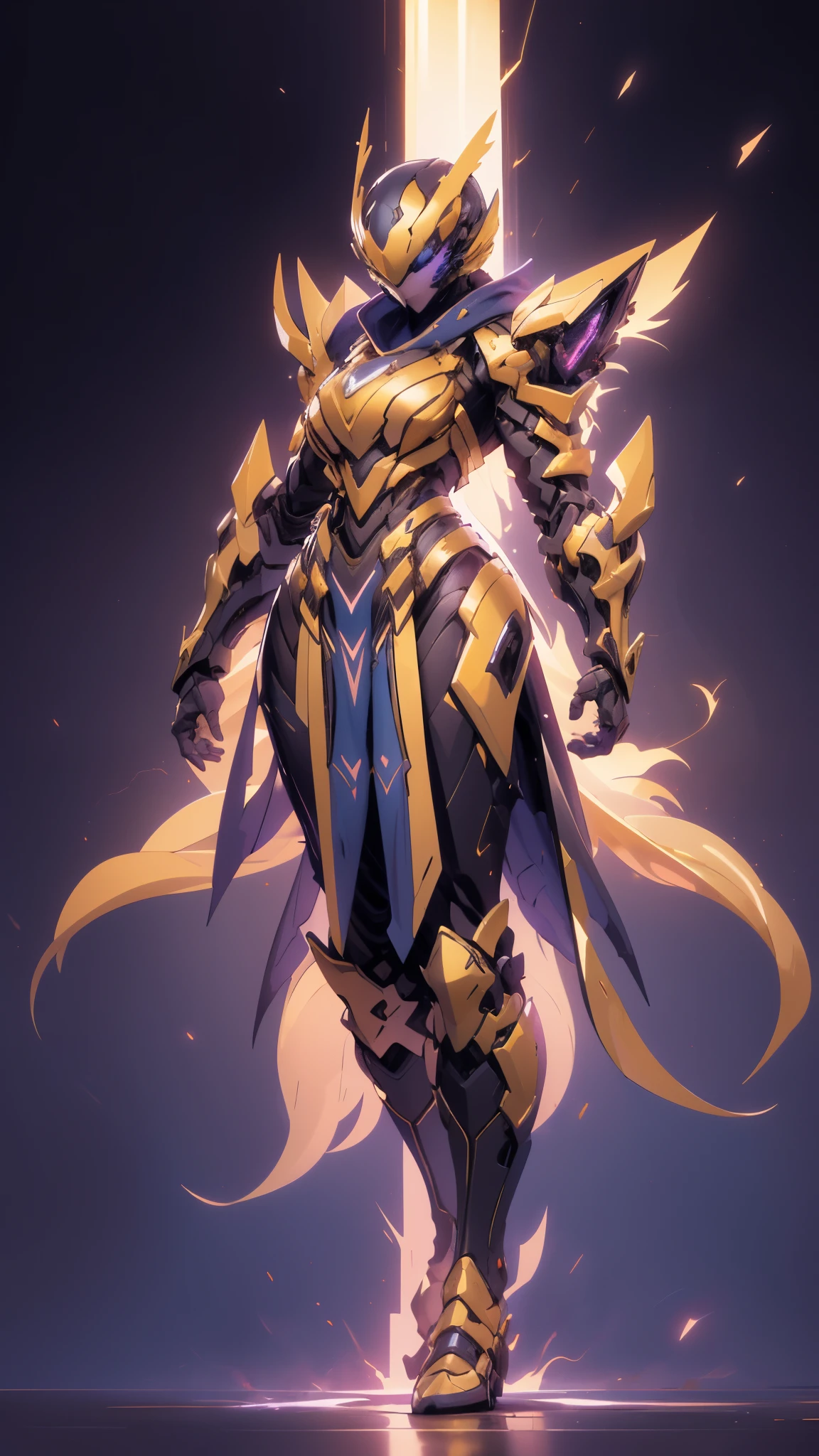 A woman adorned in fantasy-style full-body armor, a crown-concept fully enclosed helmet that unveils only her eyes, a composite layered chest plate, fully encompassing shoulder and hand guards, a lightweight waist armor, form-fitting shin guards, the overall design is heavy-duty yet flexible, ((the armor gleams with a golden glow, complemented by red and blue accents)), exhibiting a noble aura, she floats above a fantasy-surreal high-tech city, this character embodies a finely crafted fantasy-surreal style armored hero in anime style, exquisite and mature manga art style, (Queen bee mixed with Spider concept Armor, plasma, blood), ((Element, energy, elegant, goddess, femminine:1.5)), metallic, high definition, best quality, highres, ultra-detailed, ultra-fine painting, extremely delicate, professional, anatomically correct, symmetrical face, extremely detailed eyes and face, high quality eyes, creativity, RAW photo, UHD, 32k, Natural light, cinematic lighting, masterpiece-anatomy-perfect, masterpiece:1.5