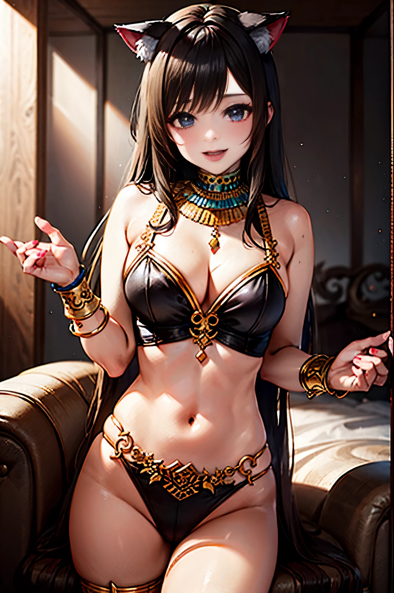 ancient egyptian goddess、Cat ear、bet、highest quality